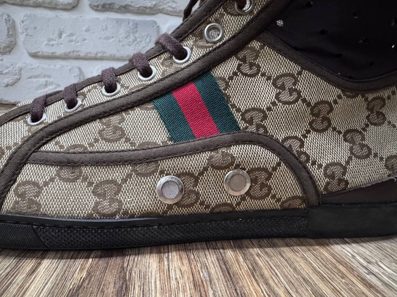 Gucci Gucci California Striped High Top Mens Sneakers Size Size US 10.5 / EU 43-44 - 2 Thumbnail