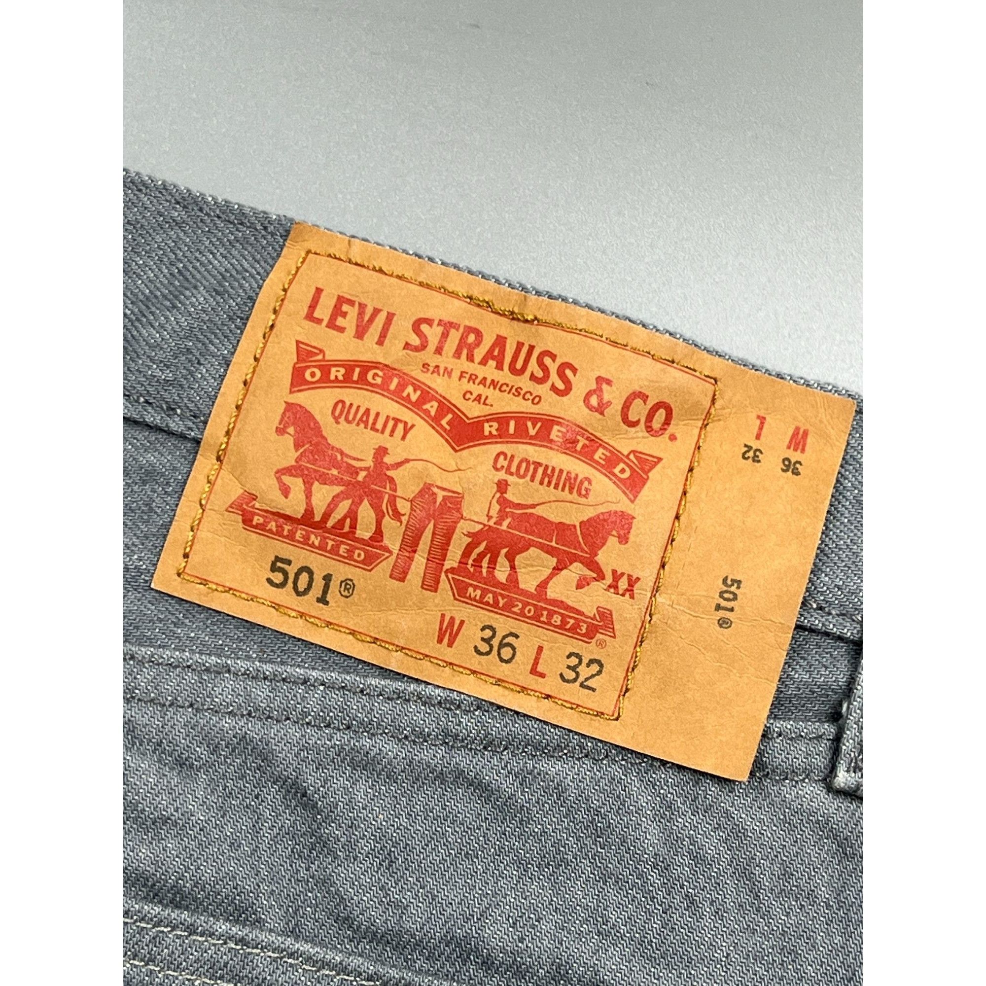 Levi's NWOT Levi’s 501 Gray Denim Jeans Pants (Y0916) Size US 36 / EU 52 - 14 Thumbnail