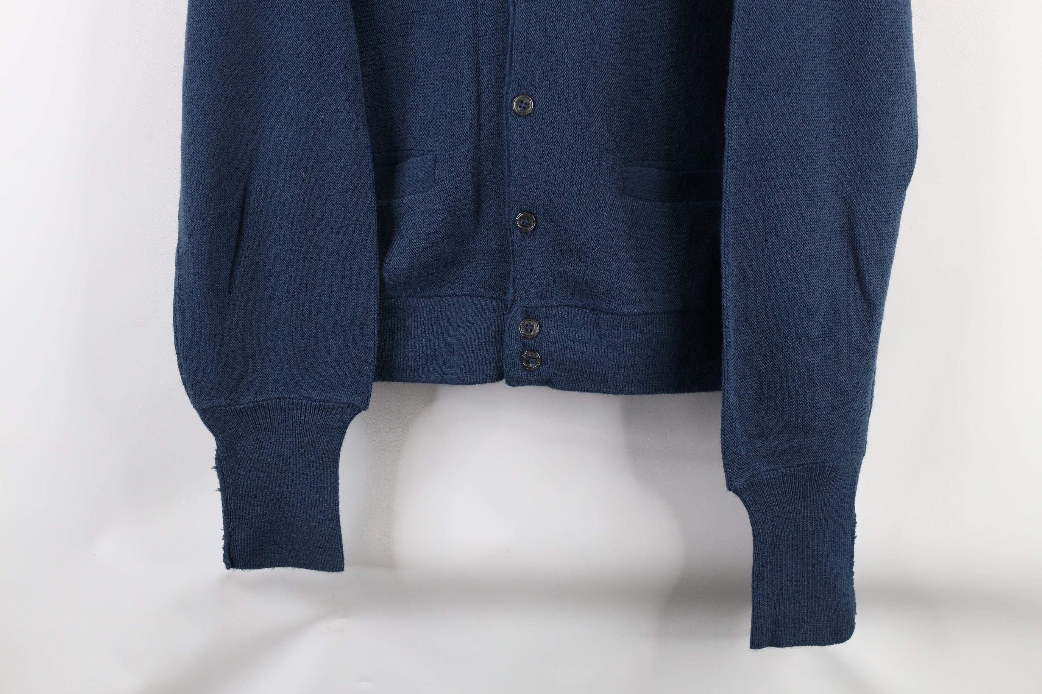 Vintage Vintage 70s Streetwear Blank Knit Cardigan Sweater Blue USA Size US M / EU 48-50 / 2 - 3 Thumbnail