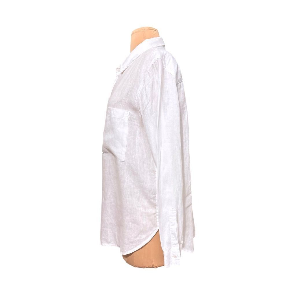 Boden Boden Linen Button Up Shirt White 8 Petite Top Blouse Classi Size M / US 6-8 / IT 42-44 - 2 Thumbnail