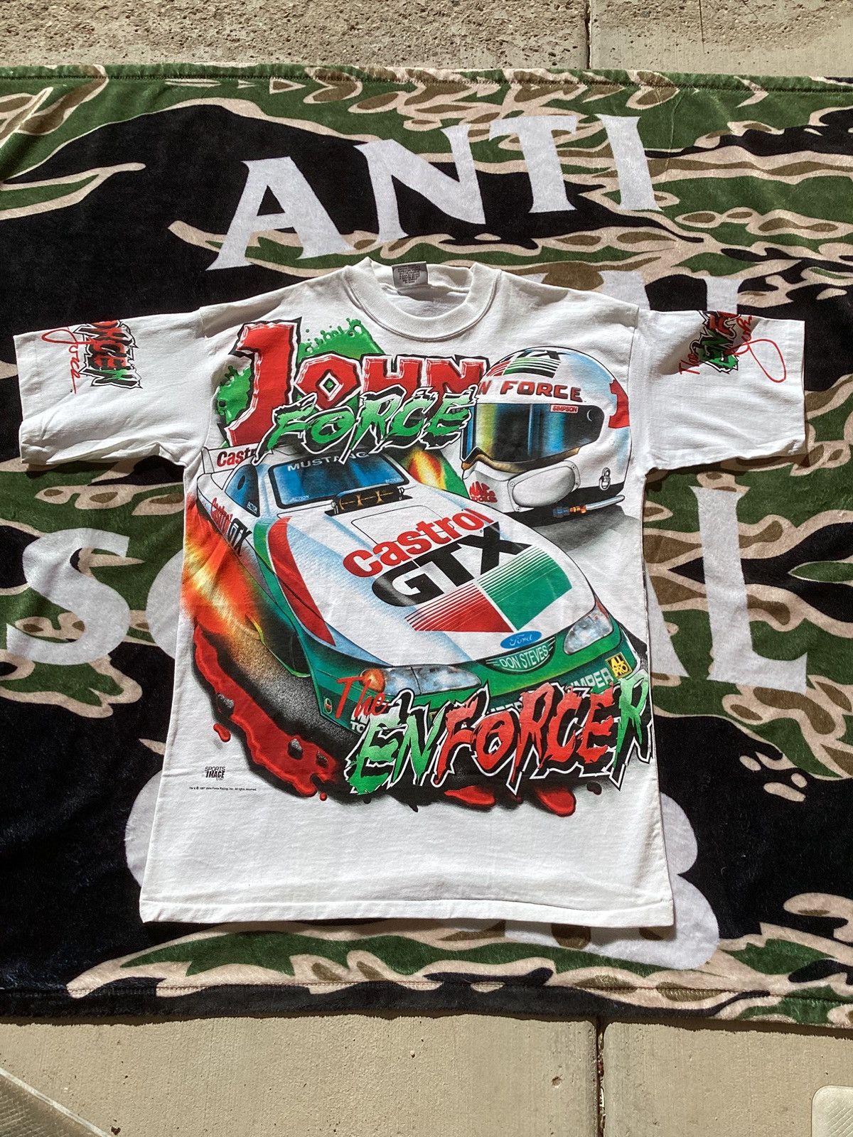NASCAR Vtg 97 John force Castro GTX NASCAR chase sportswear AOP Tee Size US L / EU 52-54 / 3 - 1 Thumbnail