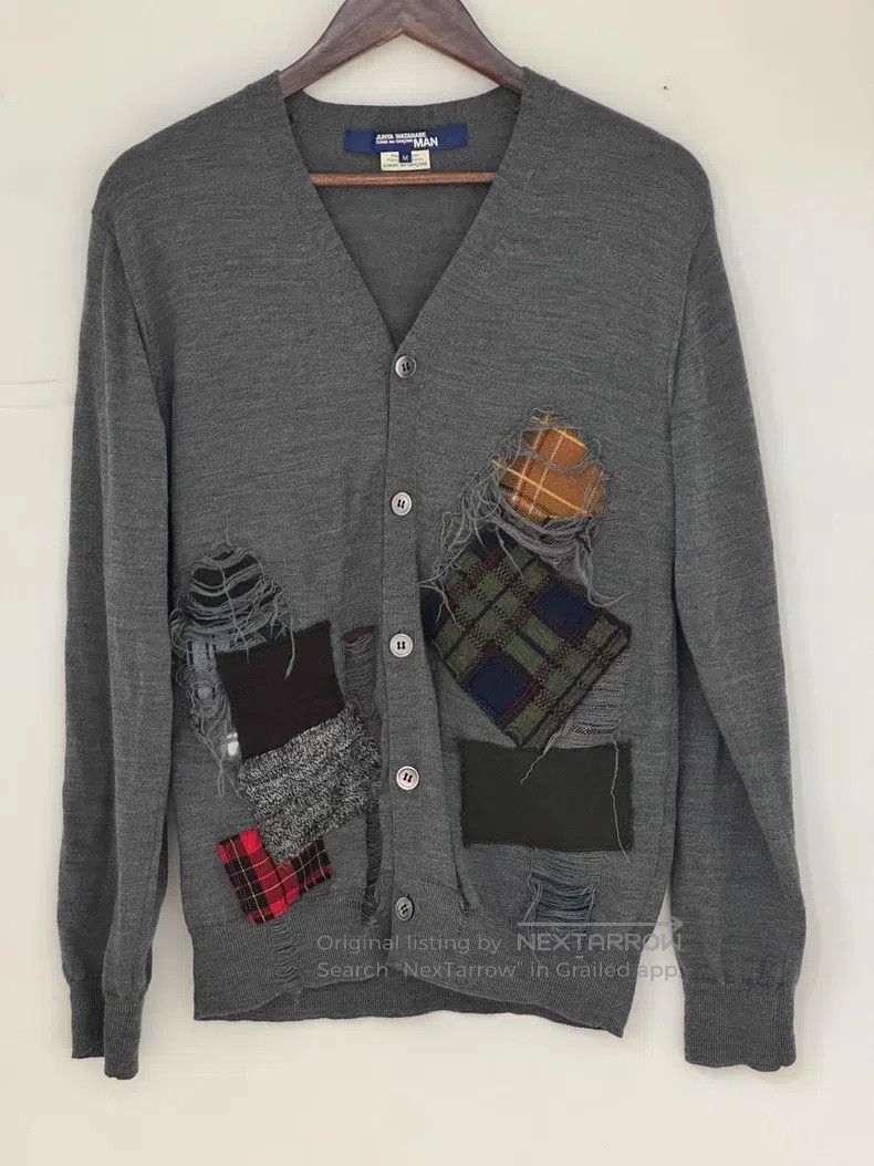 Junya Watanabe Junya Watanabe Distressed Patchwork Knit Cardigan Size US M / EU 48-50 / 2 - 1 Thumbnail