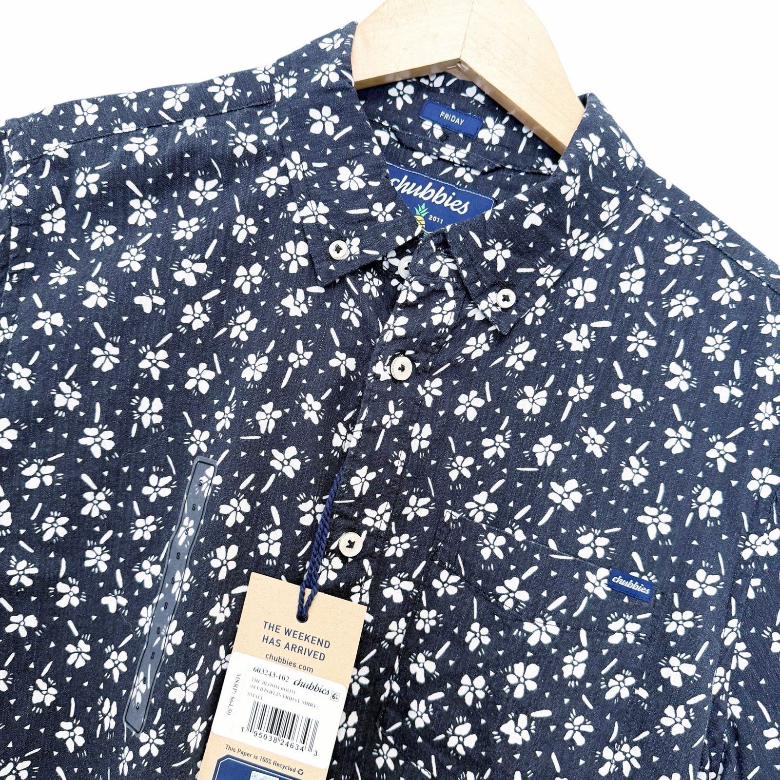 Chubbies Chubbies Friday Shirt Navy Blue Floral Bloom Bloom Sz S Size US S / EU 44-46 / 1 - 1 Thumbnail