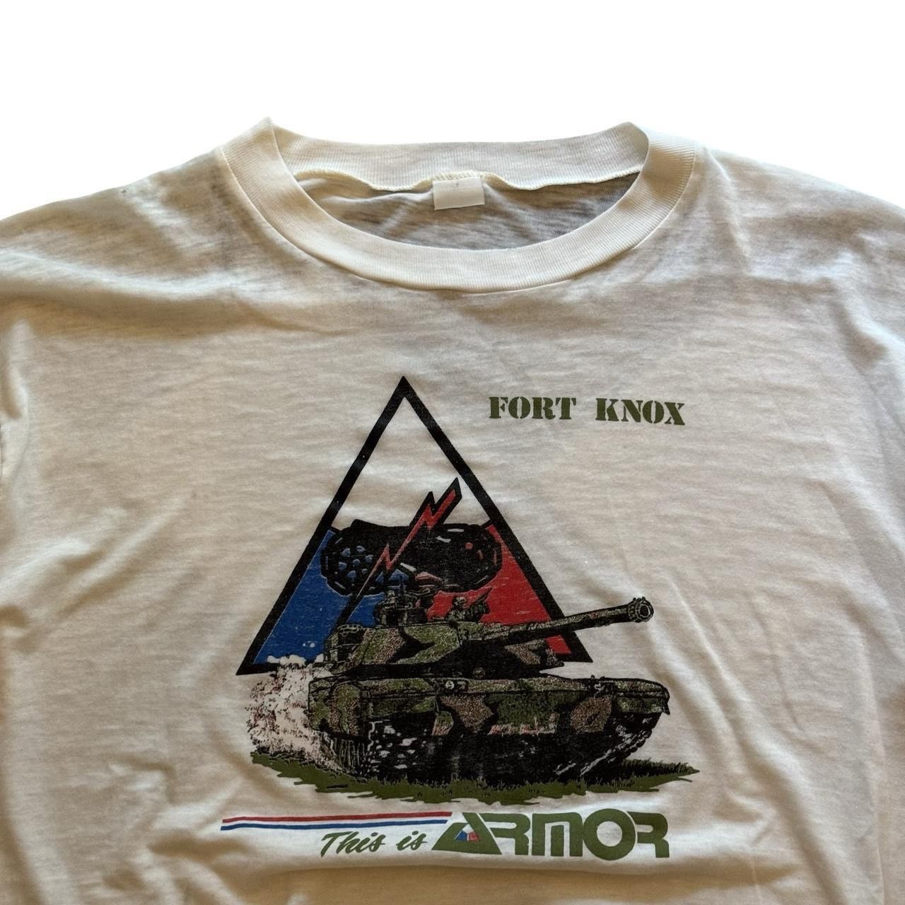 Vintage 80s Fort Knox This Is Armor US Army Graphic Tee Size XL Size US XL / EU 56 / 4 - 2 Thumbnail