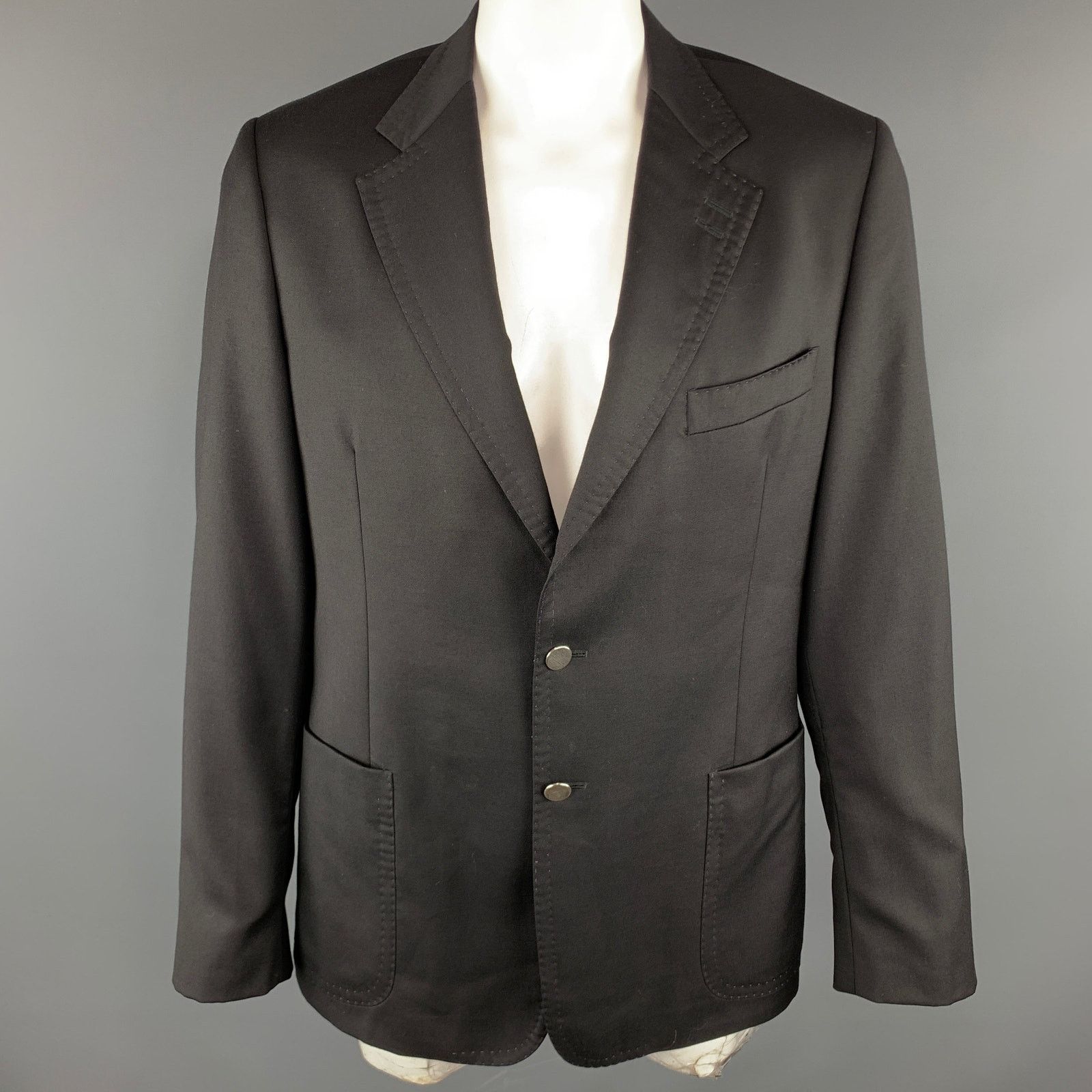 Paul Smith PAUL SMITH 44 Black Wool/Cashmere Notch Lapel Sport Coat Size 44R - 1 Thumbnail