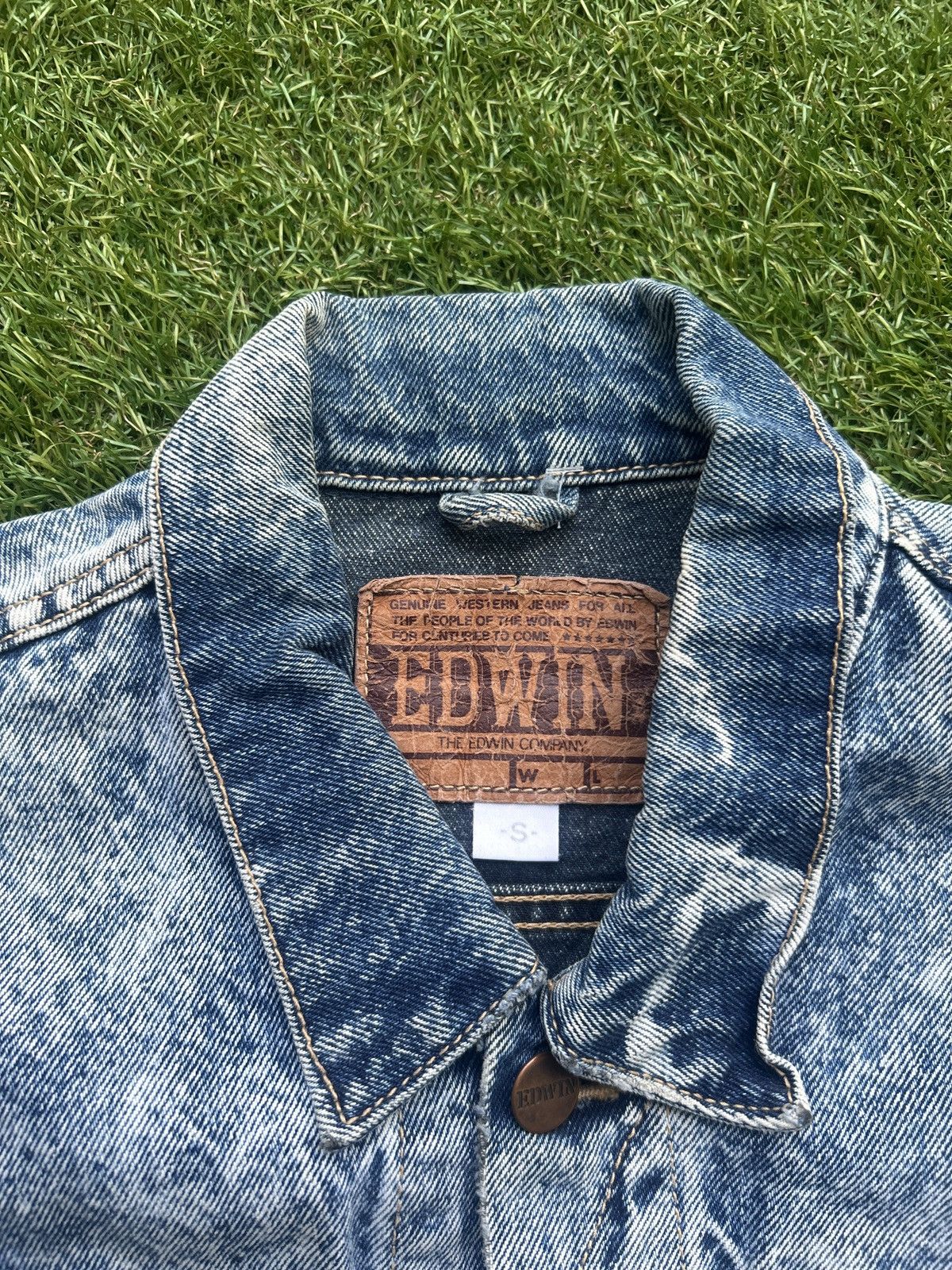 Edwin Vintage Edwin Japan Acid Wash Denim Trucker Jacket Size US S / EU 44-46 / 1 - 3 Thumbnail