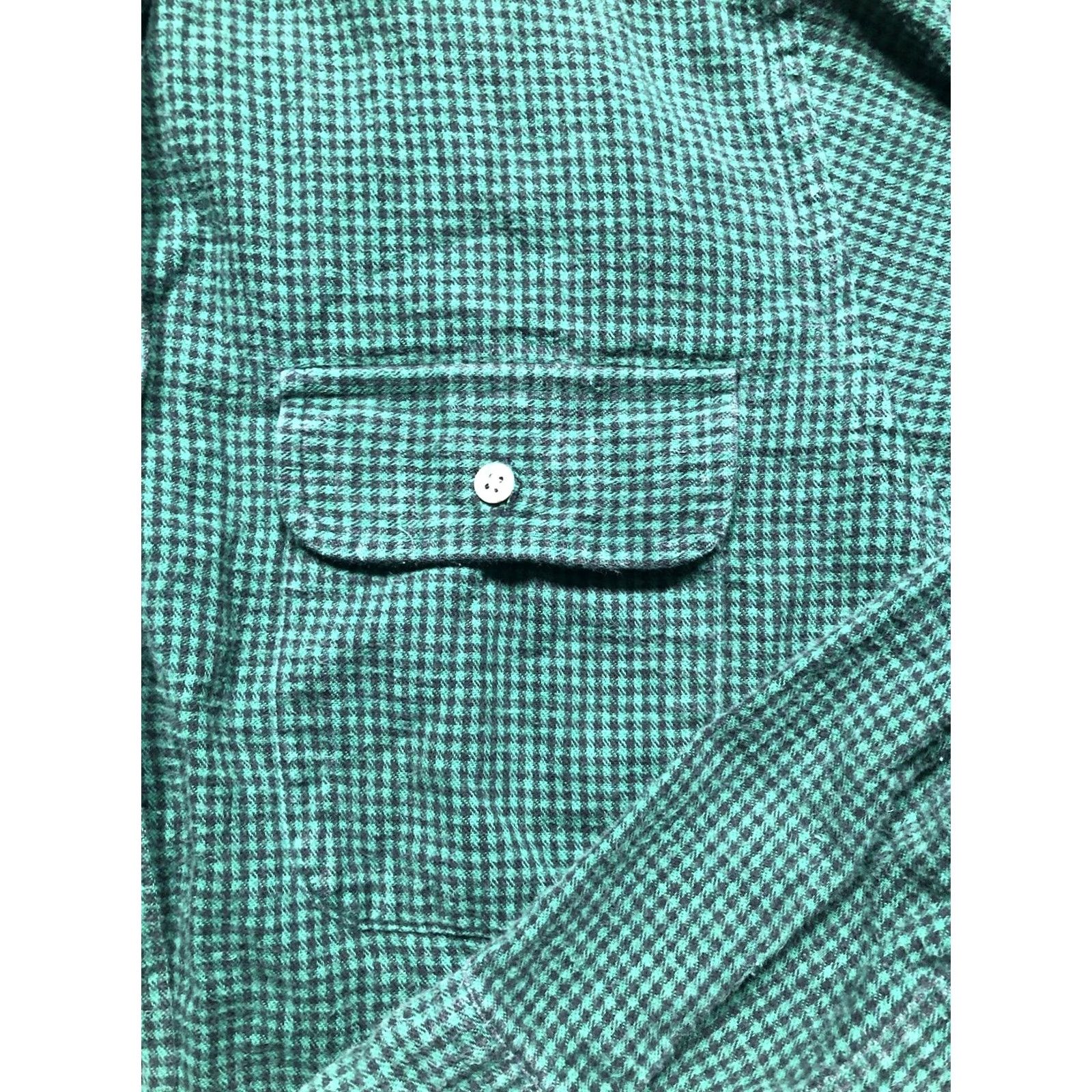 Vintage VINTAGE L.L. Bean Flannel Shirt Green Plaid Long Sleeve Button Up Womens 14 Size XL / US 12-14 / IT 48-50 - 6 Thumbnail