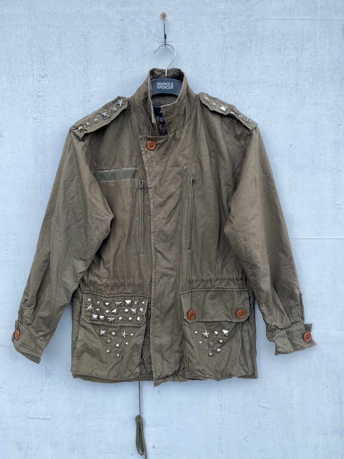 PLASTIC ISLAND PUNK STYLE JACKET RAY BEAMS WITH SPIKE