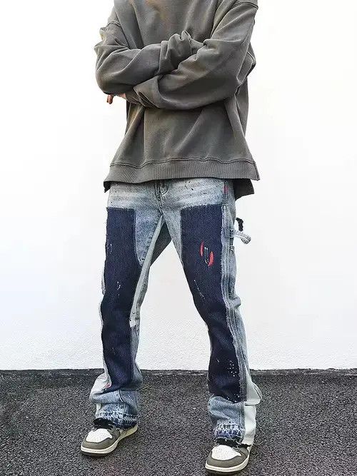 Splattered Paint Flare Jeans