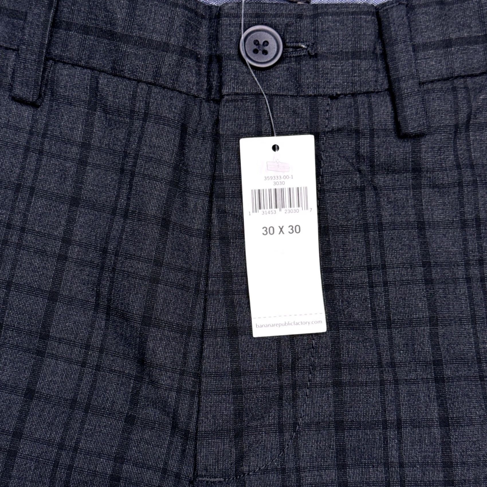 Banana Republic Banana Republic Pants Men 30x30 Gray Plaid Chino Aiden Fit Regular Straight Mid Rise Belt Loops Pocket Logo New Size US 30 / EU 46 - 5 Thumbnail