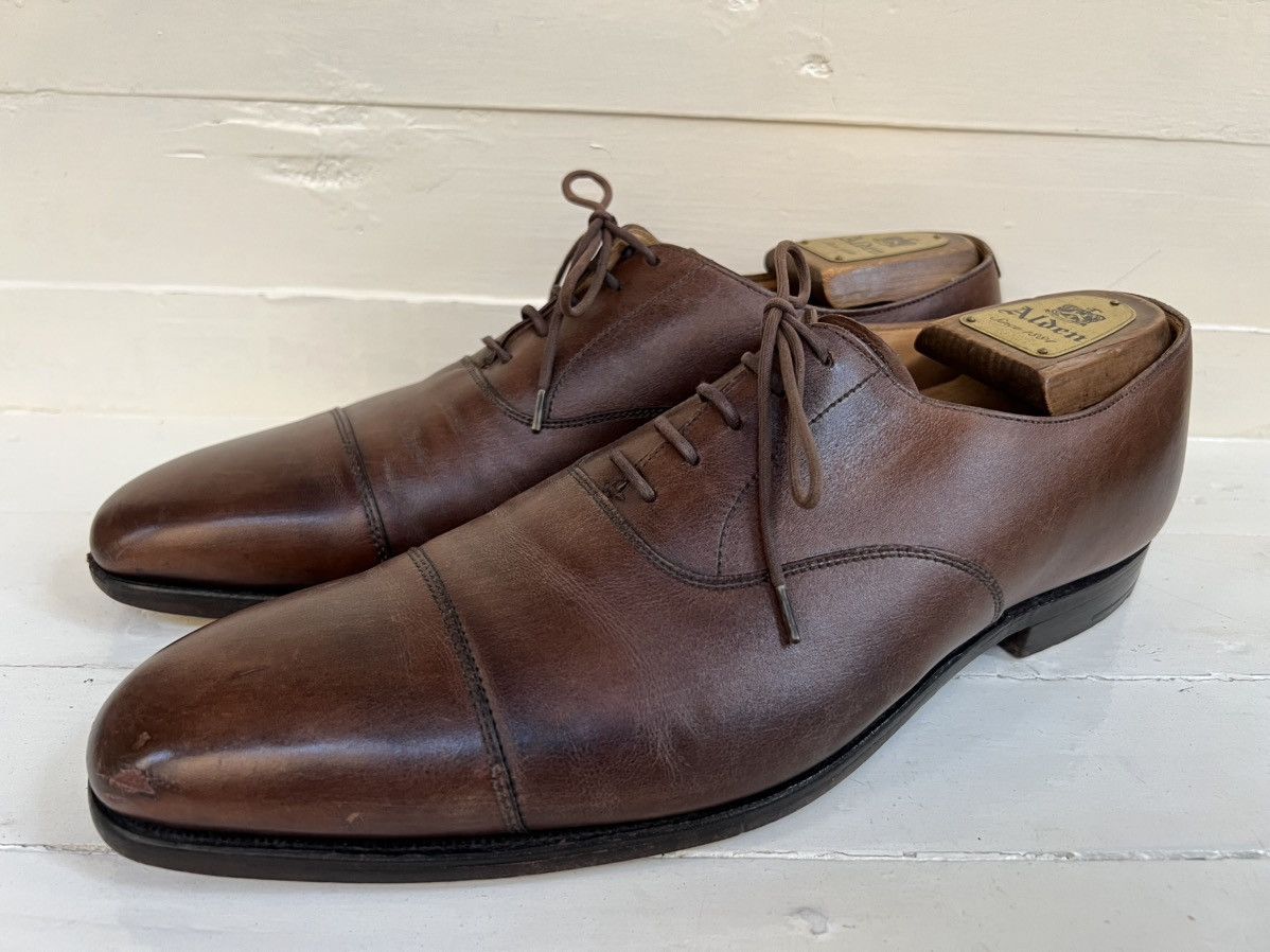 Crockett & Jones Crockett & Jones Hallam Brown Leather Cap-toe Balmoral Shoes Size US 9.5 / EU 42-43 - 1 Thumbnail