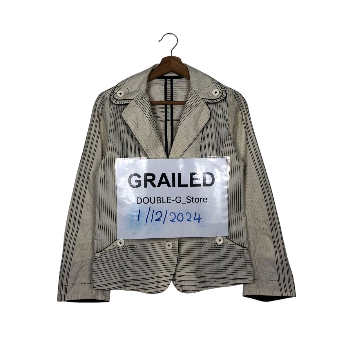 Hiroko Koshino Homme 📌Cropped Biker Jacket Quilted Over Design Hiroko Koshino Size US M / EU 48-50 / 2 - 1 Thumbnail