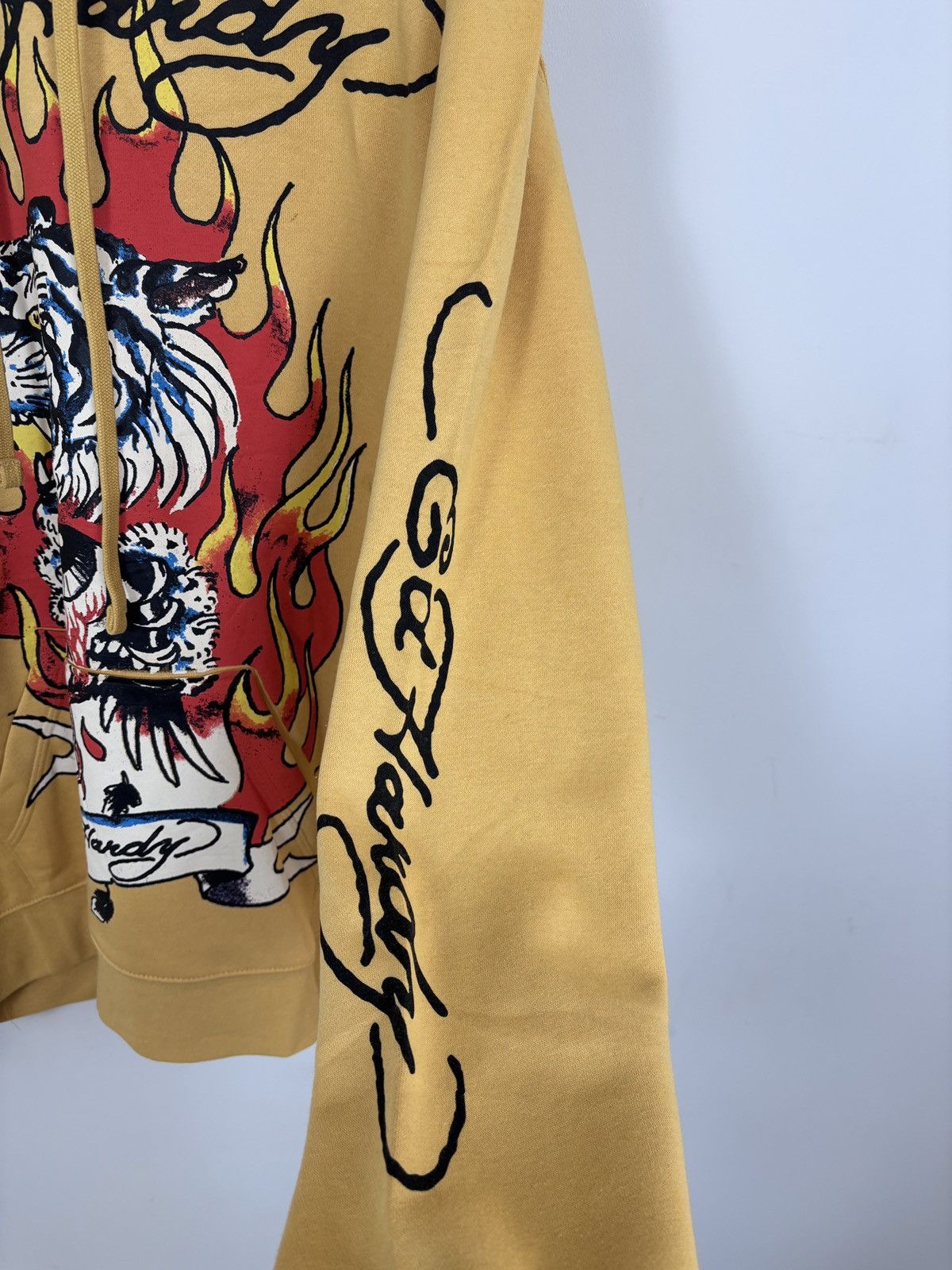 Christian Audigier Ed Hardy NWT Men’s Y2K Mustard Yellow Fire Tiger Logo Hoodie Size US XL / EU 56 / 4 - 14 Thumbnail