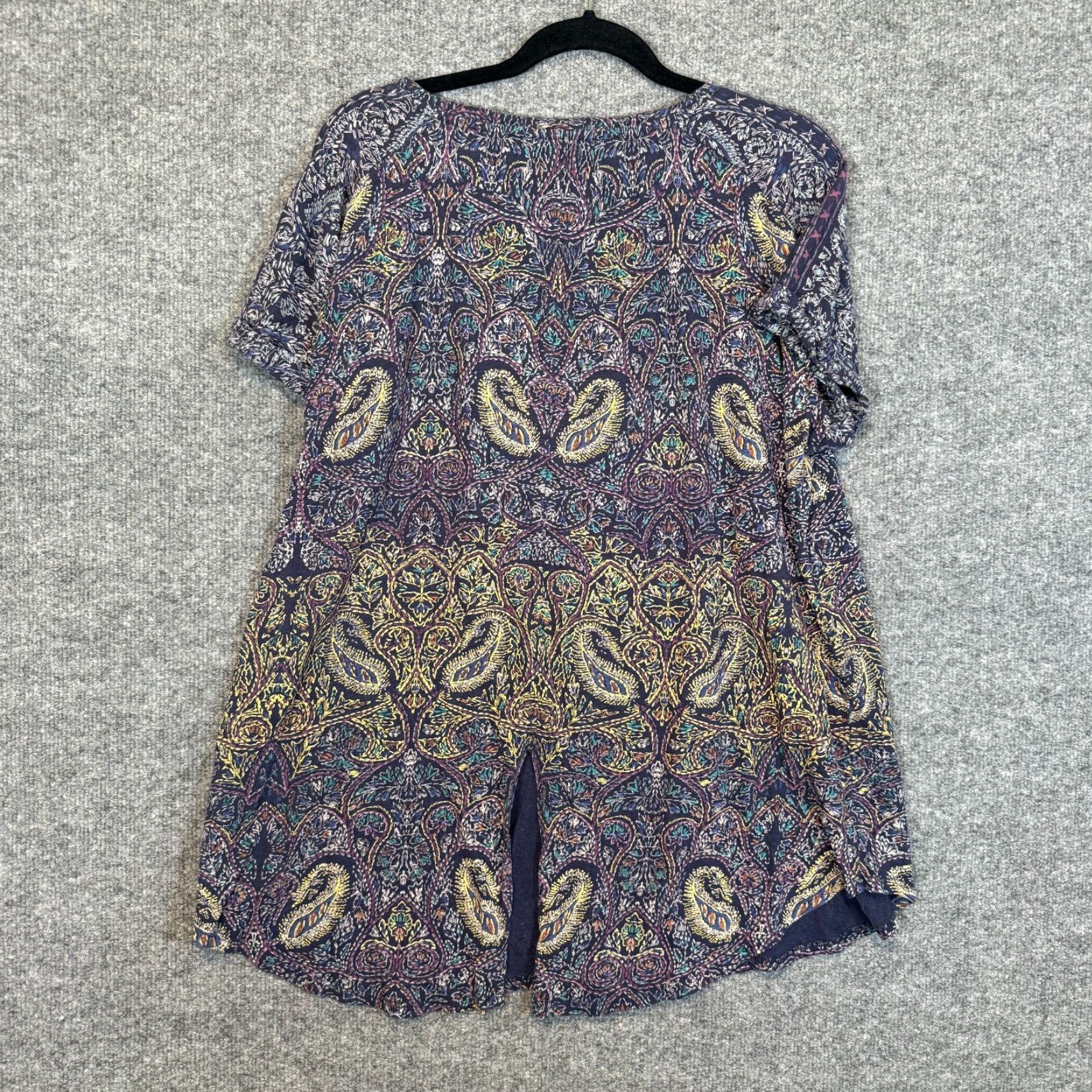 Lucky Brand Lucky Brand Shirt Womens 2X Blue Paisley Floral Tshirt Bohemian Flowy Size XXL / US 16-18 / IT 52-54 - 7 Thumbnail