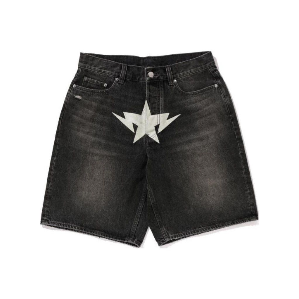 Bape A BATHING APE Star Print Denim Shorts L Size US 34 / EU 50 - 1 Thumbnail