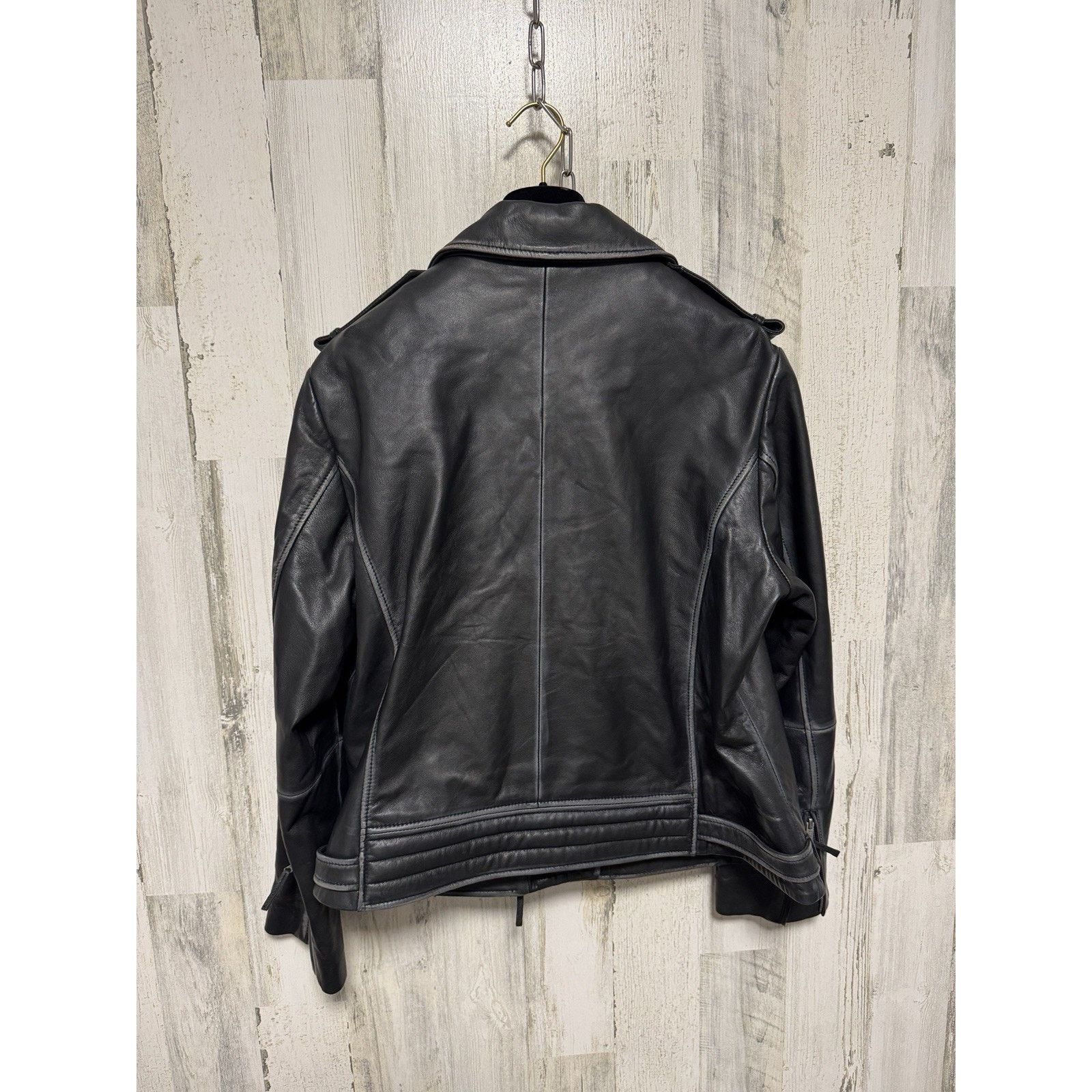 Barneys New York NWT Barney's Originals Women's Leather Jacket Black Size 20 Size 3XL / US 20-22 - 4 Thumbnail