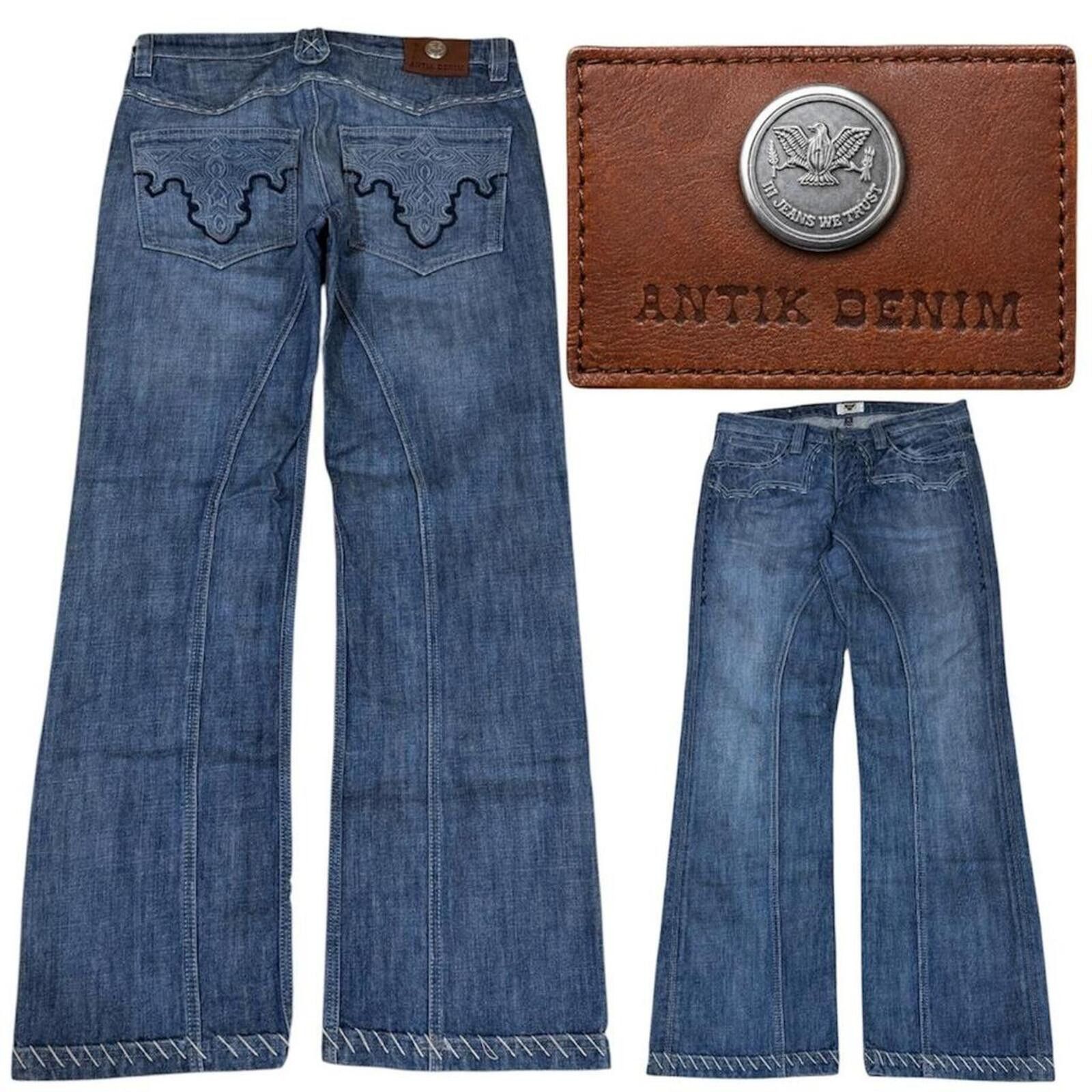 True Religion Antik Denim blue jeans with embroidered details Size US 34 / EU 50 - 1 Thumbnail