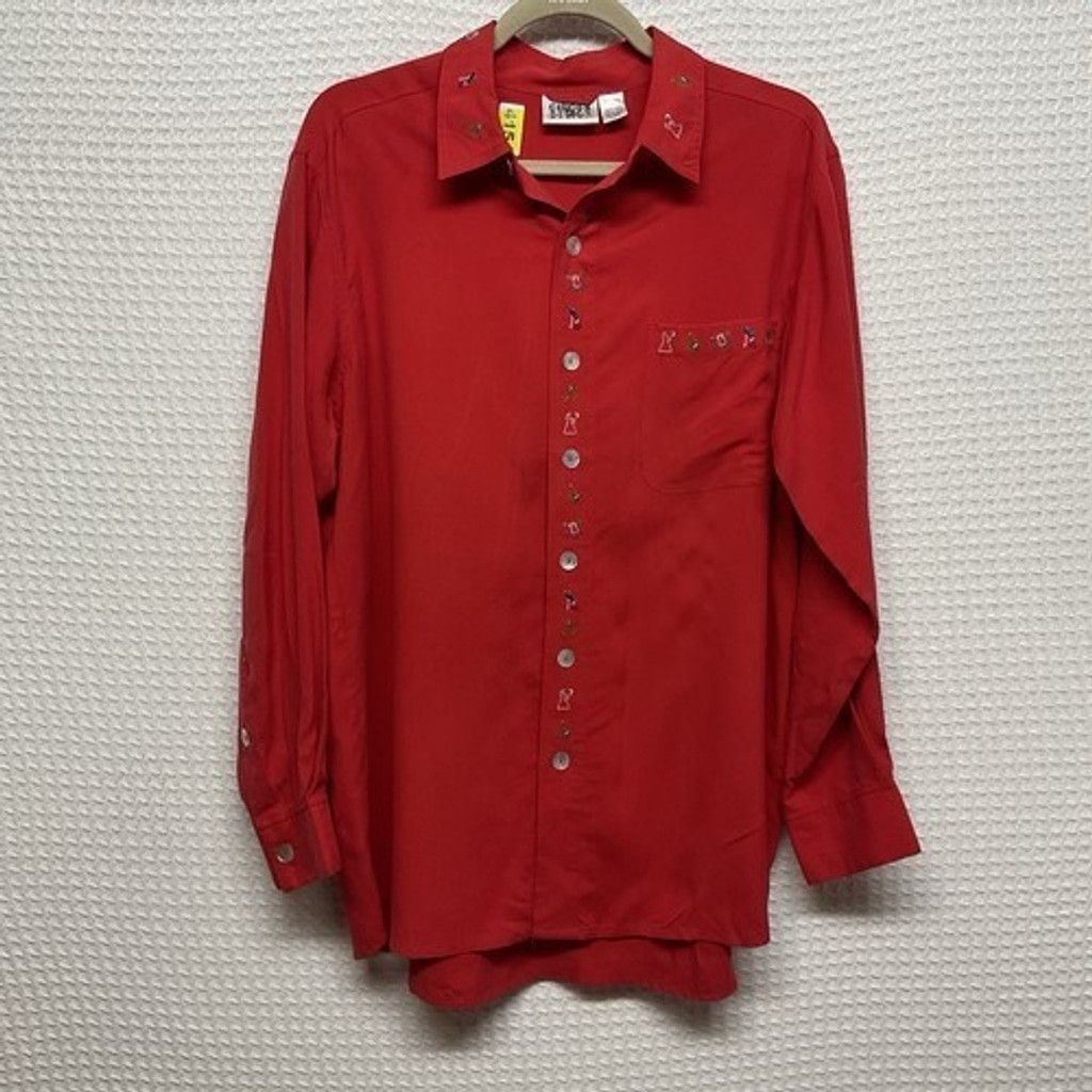 Chicos Chico’s Design Silk Button Front Blouse Shirt Women 2XL / 16 Size XS / US 0-2 / IT 36-38 - 5 Thumbnail