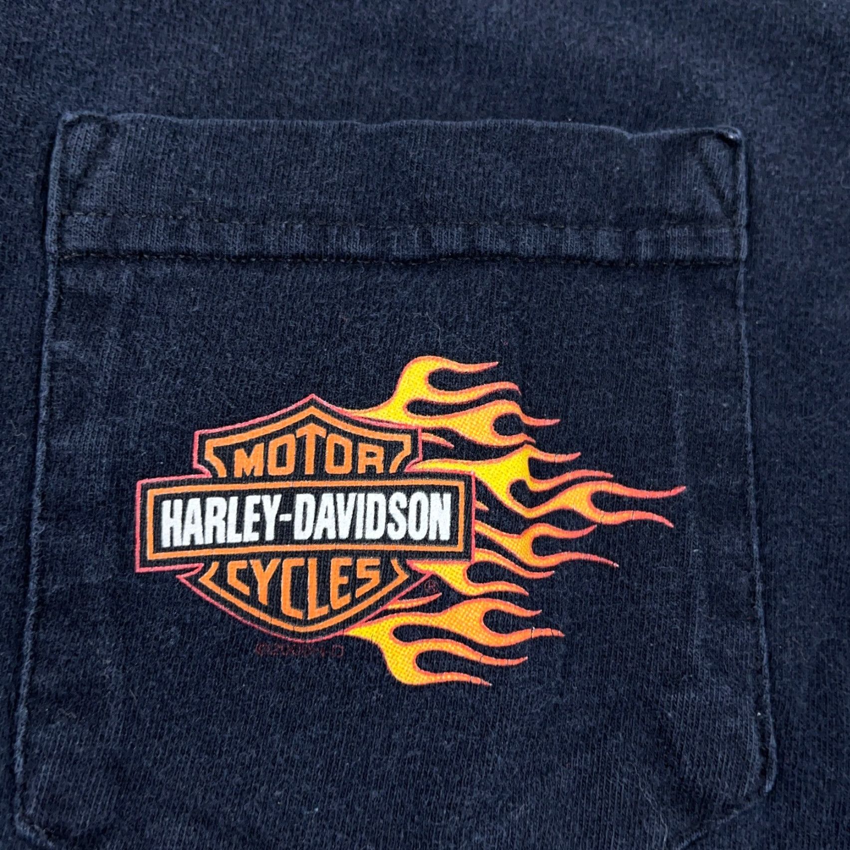 Harley Davidson VINTAGE Harley-Davidson Shirt XL Black Graphic Pocket Tee Tattoo Flames 80s Biker Mens Size US XL / EU 56 / 4 - 4 Thumbnail