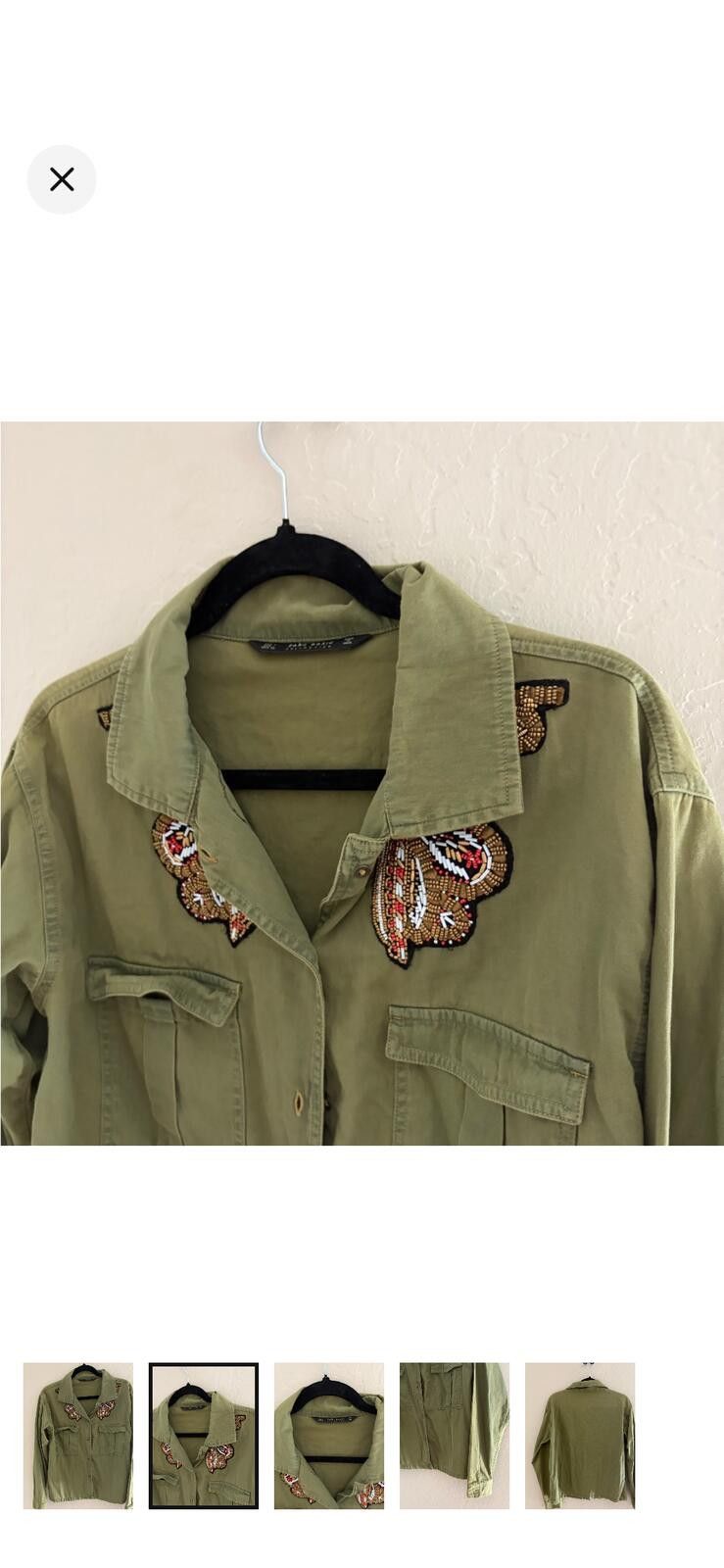 Zara Zara butterfly military distressed Utility Jacket Size S / US 4 / IT 40 - 2 Thumbnail