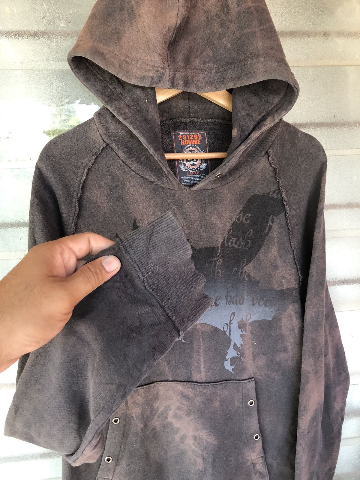 Japanese Brand Vintage 291295 Homme Punk Design Hoodie Size US L / EU 52-54 / 3 - 7 Thumbnail