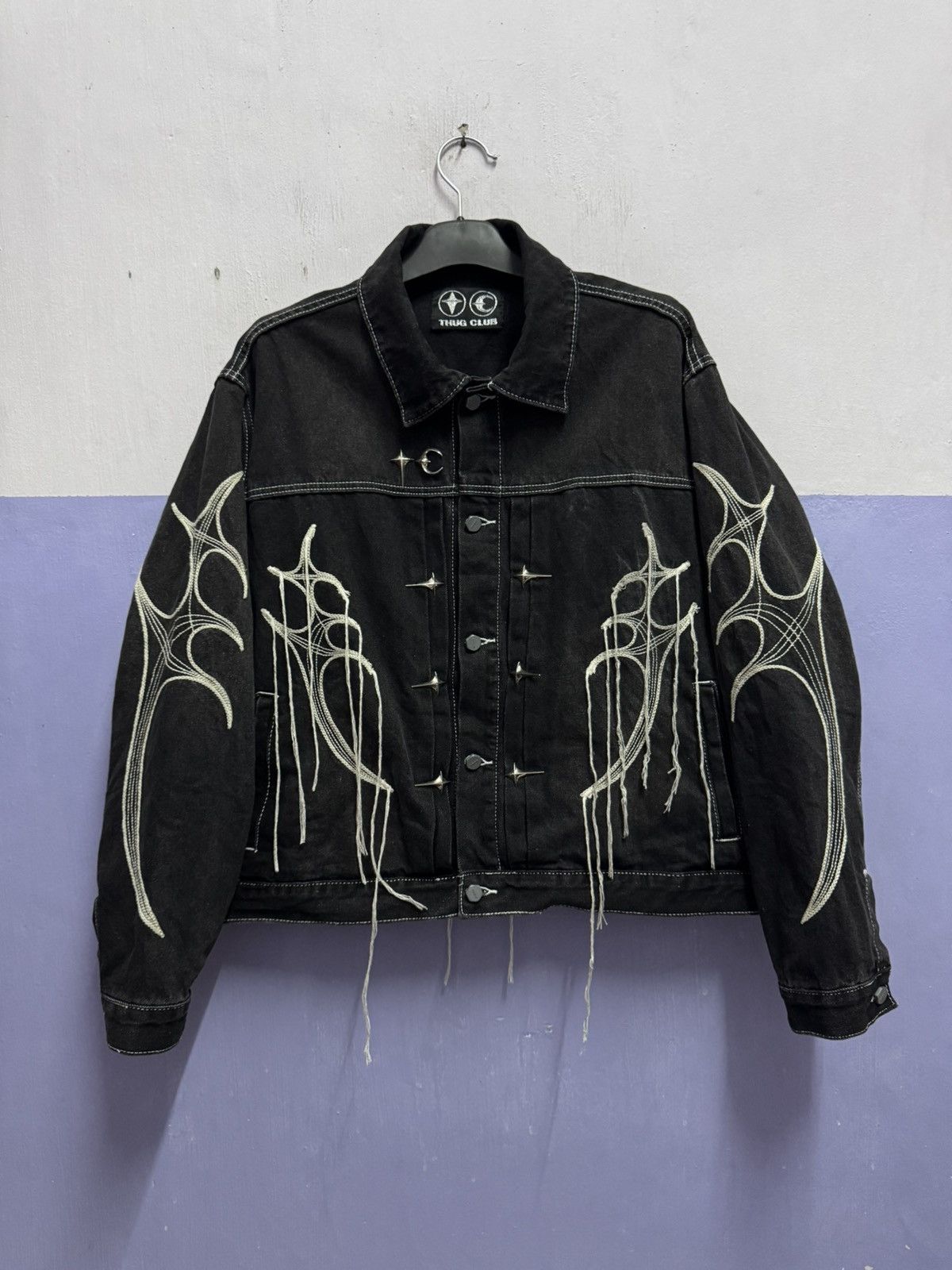 Thug Club THUG CLUB FW23 Black Denim Jacket with Iconic TC Logo Unisex Size US M / EU 48-50 / 2 - 3 Thumbnail