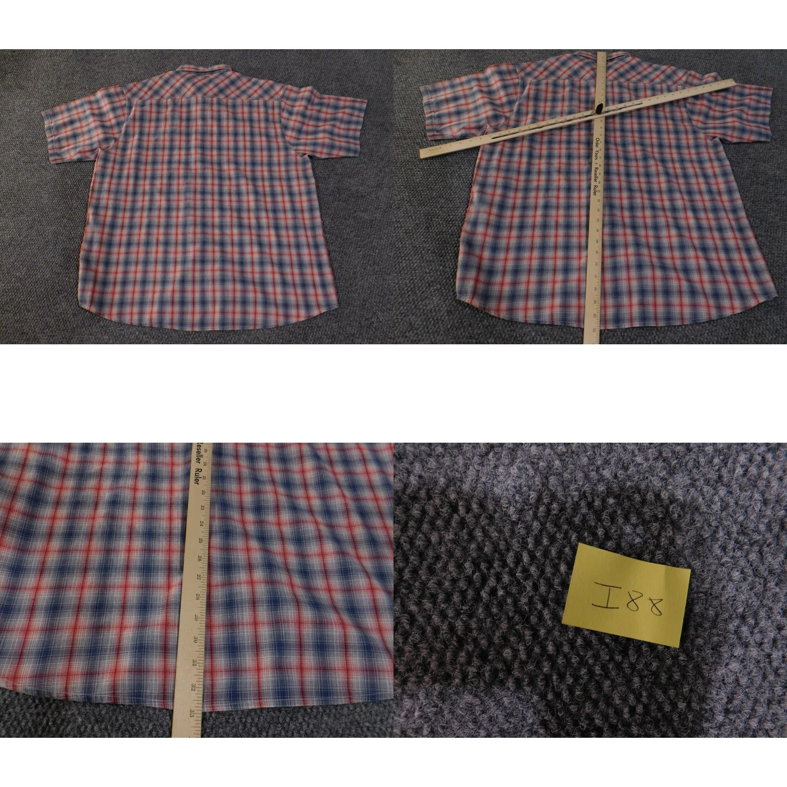 Wrangler VINTAGE Wrangler RED Shirt Mens 2XL Blue Red Plaid Western Pearl Snap Short Sleeve Mens 2XL Snap Front Closure Button-Up Western Shirt Size US XXL / EU 58 / 5 - 9 Thumbnail