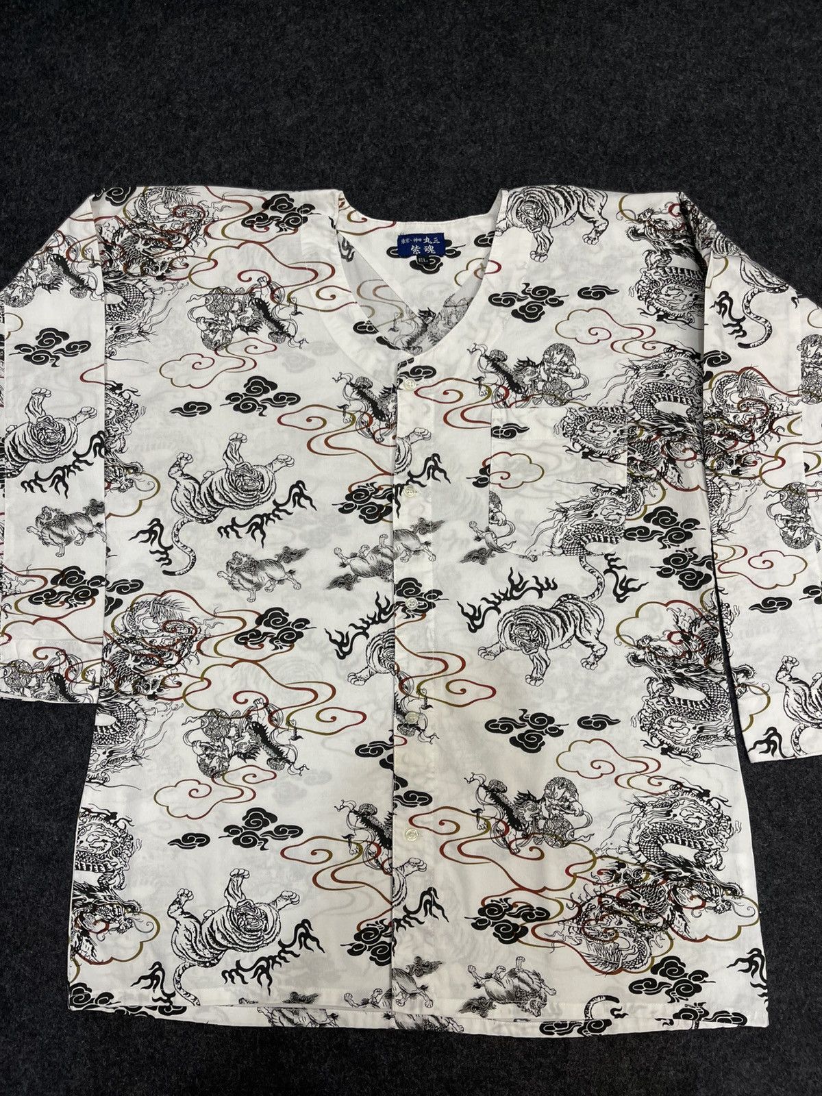 Japanese Brand Button-Up Shirt Tiger & Dragon Full Print Statement Shirt Size US XL / EU 56 / 4 - 1 Thumbnail