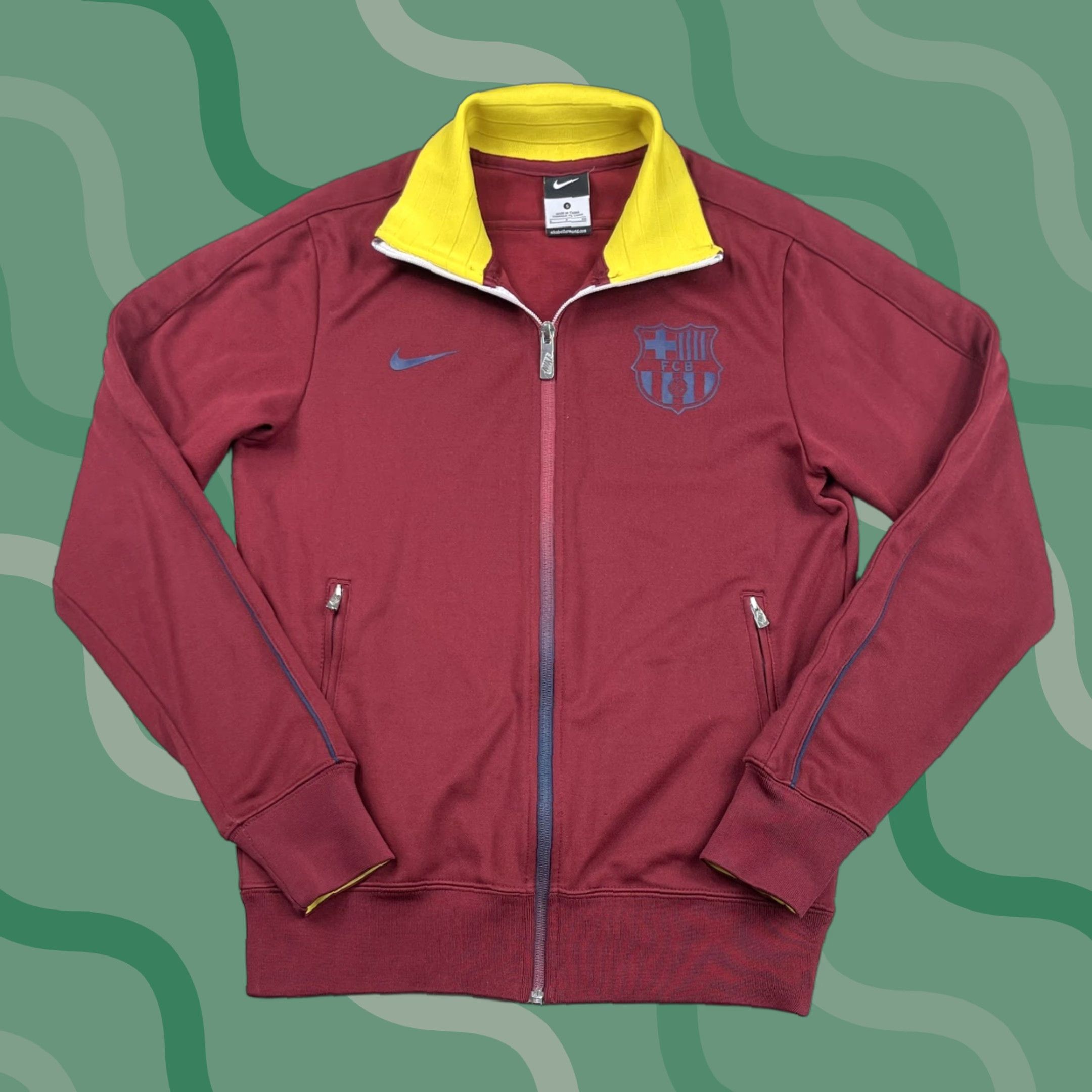 Nike Nike Barcelona Barca Futbol Jacket Soccer FCB Full Zip Jersey Long Sleeve Sz S Shirt Men Red Blue Track Jacket Size US S / EU 44-46 / 1 - 1 Thumbnail