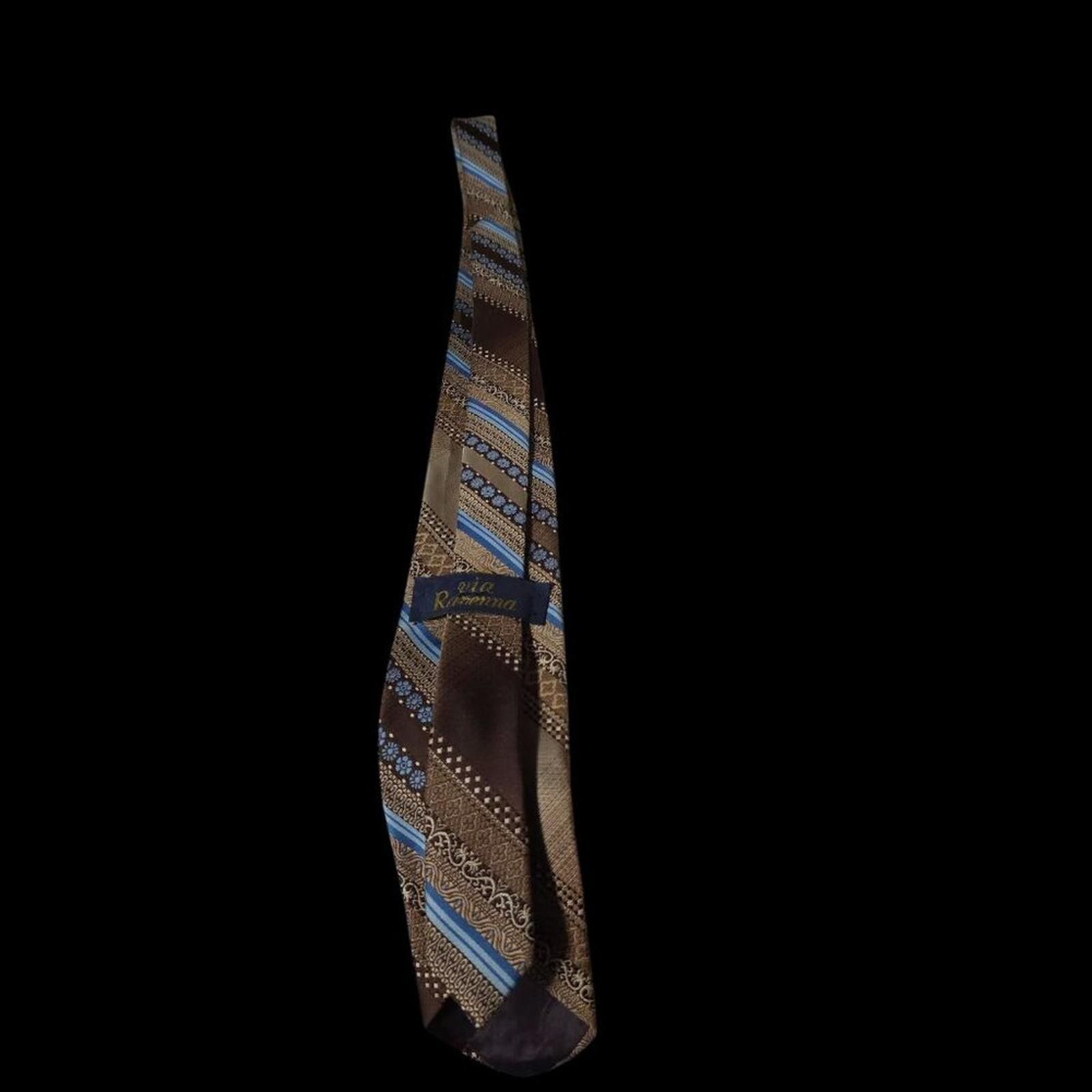 Other Via Ravenna Vintage Silk Necktie Browns & Blues Size ONE SIZE - 4 Thumbnail