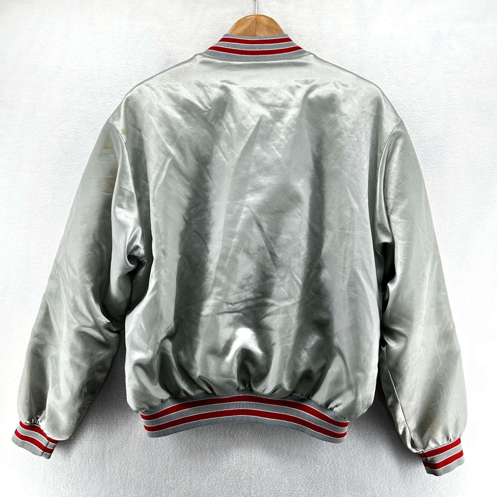 Vintage Swingster Bomber Jacket Gray Men's L Chest 46 in Snap Pockets Winter Sports Casual Travel Regular Size US L / EU 52-54 / 3 - 2 Thumbnail