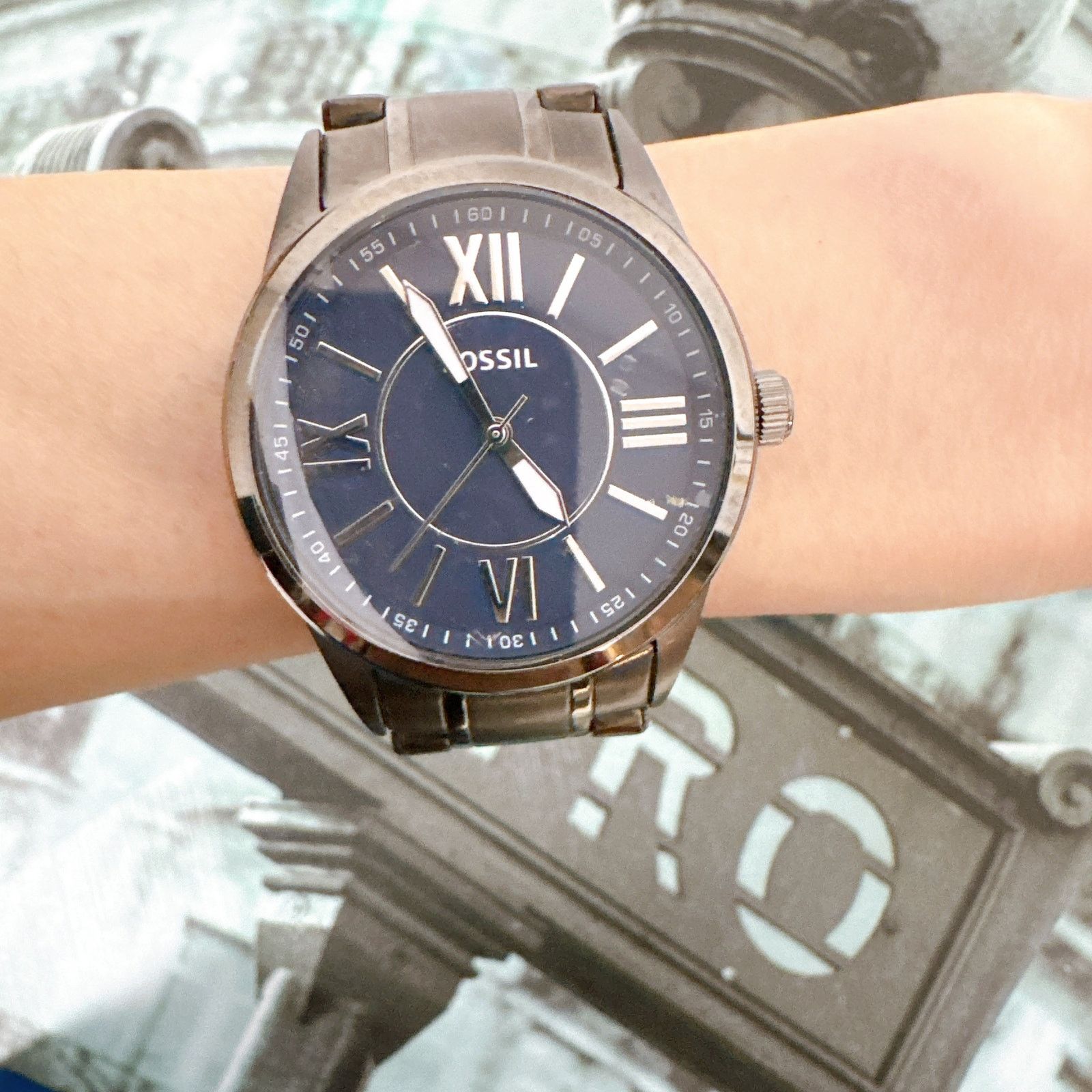 Fossil Fossil BQ1134 Classic Black Stainless Steel Mens Watch.Blue Size ONE SIZE - 6 Thumbnail