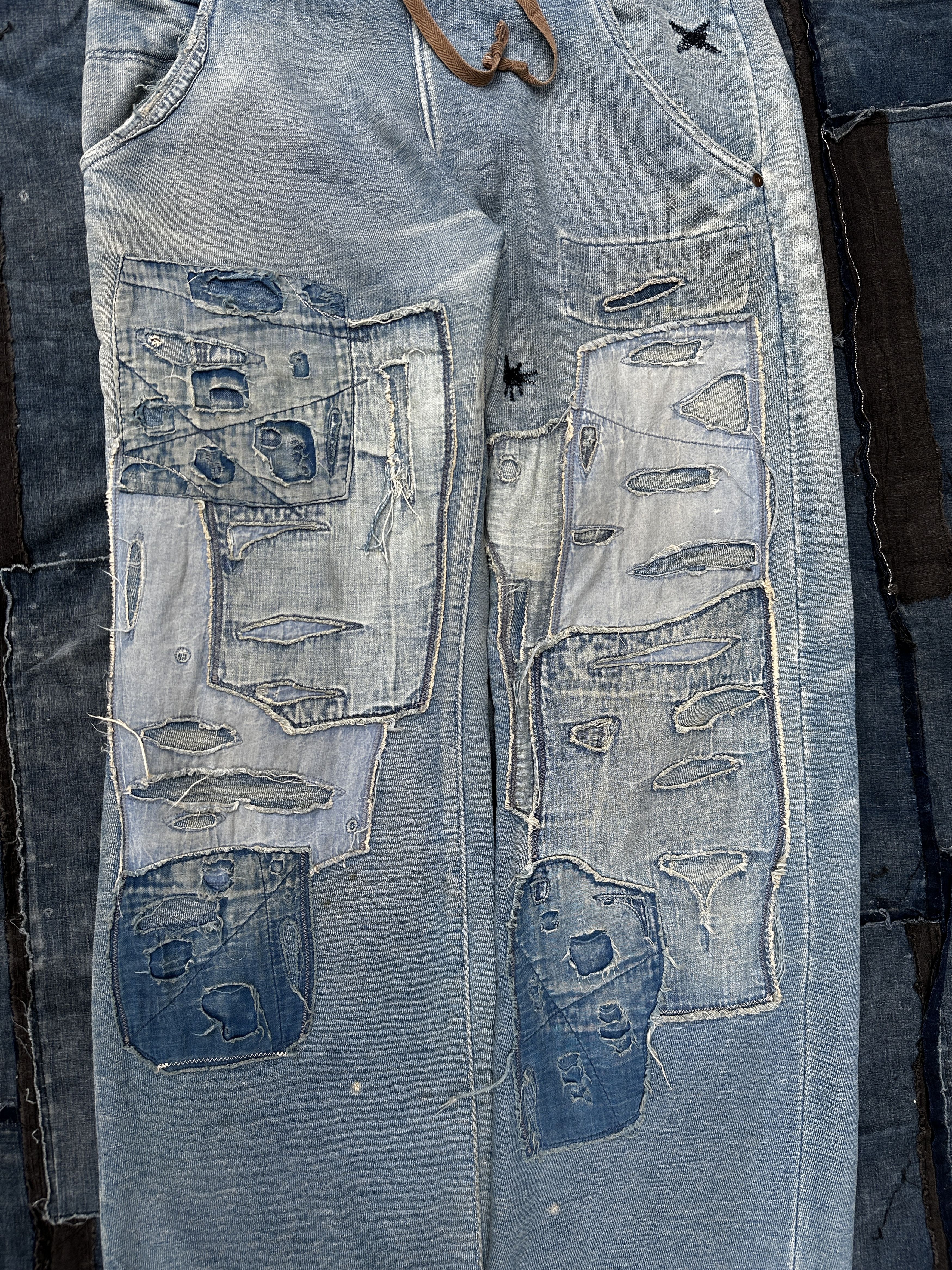 Kapital 2009 Buckleback denim Old man and the sea Boro Sweatpants Size US 36 / EU 52 - 5 Thumbnail