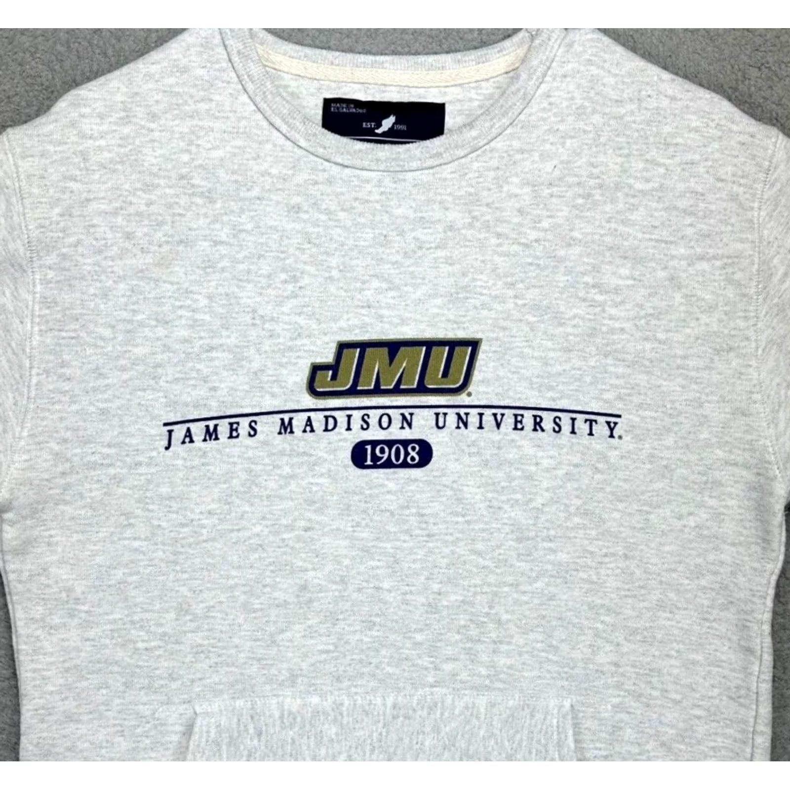 Madison VINTAGE James Madison University Sweatshirt Womens Small Grey Crew Neck League Shirt Size S / US 4 / IT 40 - 2 Thumbnail