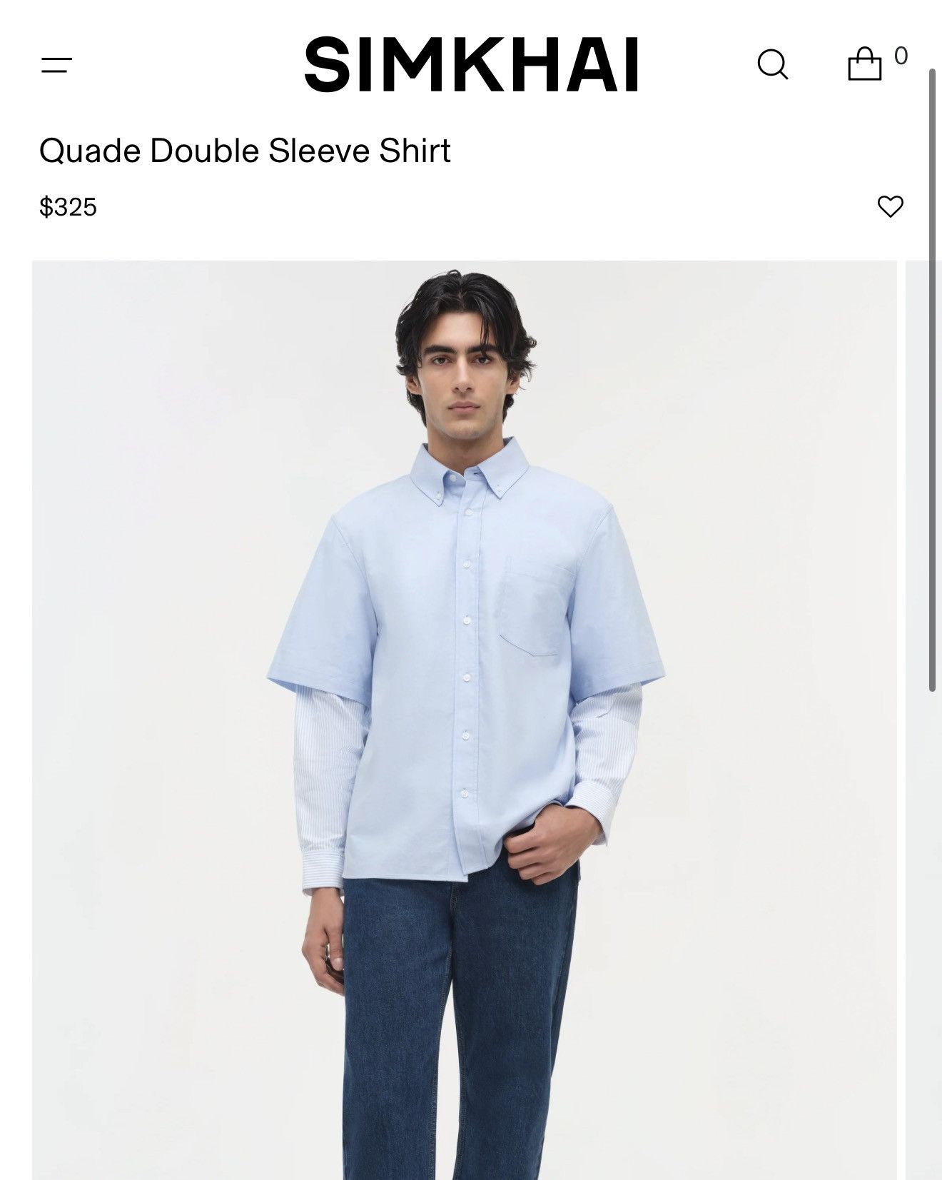 Simkhai Simkhai Quade Double Sleeve Shirt - Size medium *Brand new! Size US M / EU 48-50 / 2 - 11 Thumbnail