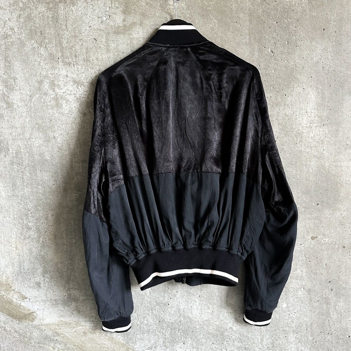 Silk Patchwork Baker Bomber Jacket