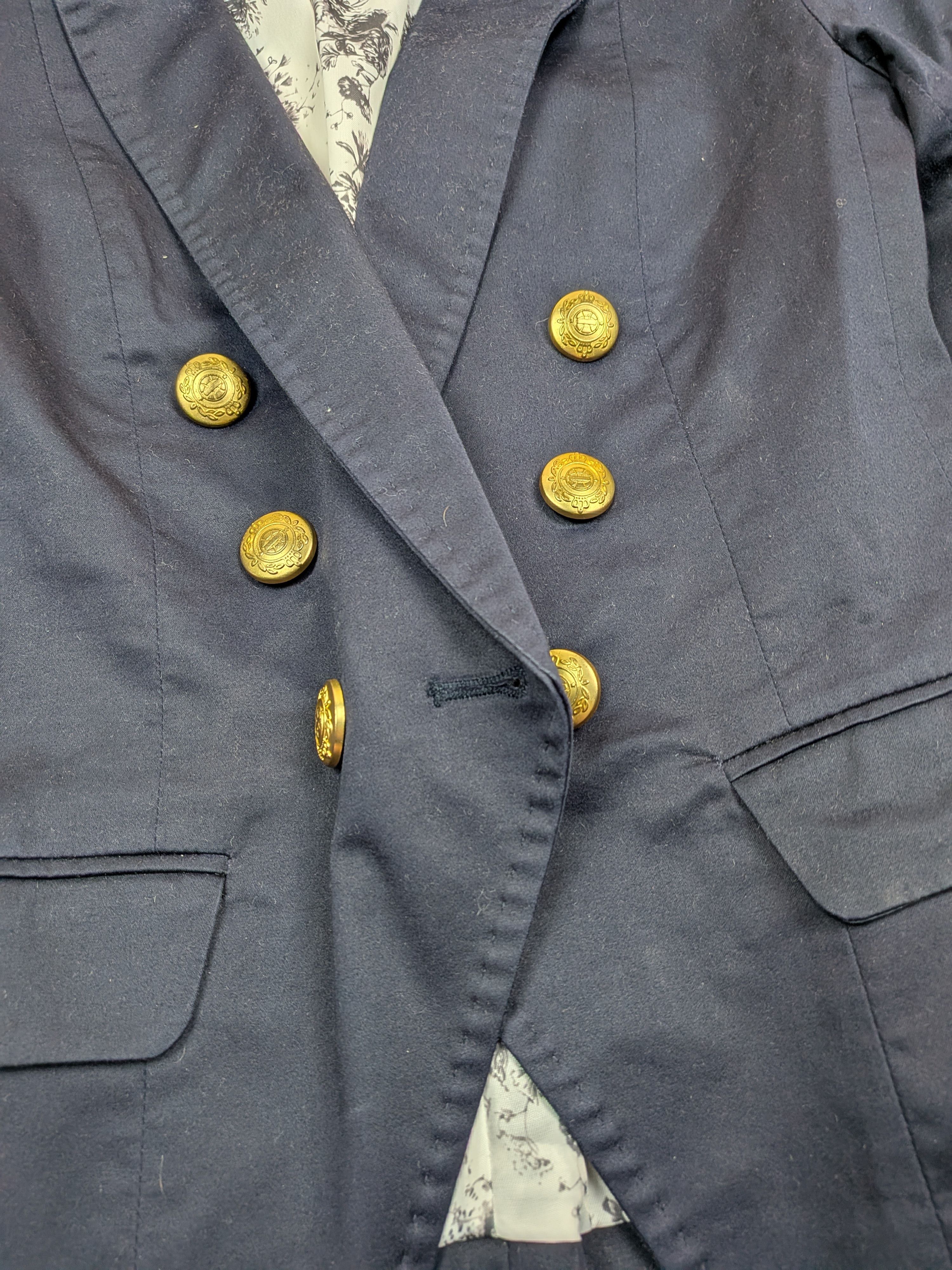 H&M H&M Navy Military Avant-garde Blazer Size 34 / XS Women Size XS / US 0-2 / IT 36-38 - 6 Thumbnail