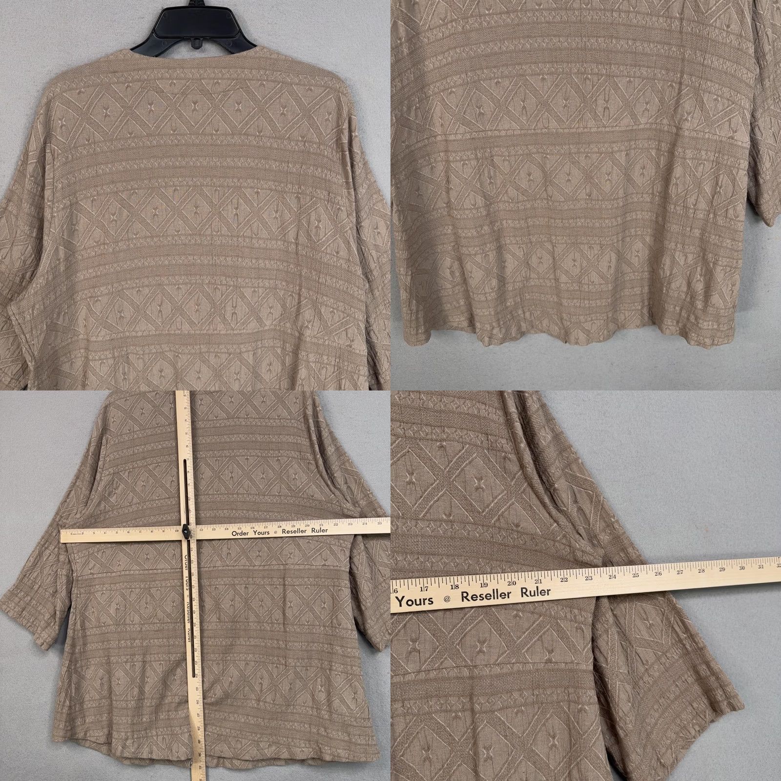 Soft Surroundings Soft Surroundings Cardigan Sweater Womens 1X Beige Jewel Button Geometric Knit V-Neck 3/4 Sleeve Open Front Casual Fall Winter Spring Womens Plus Size Size XL / US 12-14 / IT 48-50 - 8 Thumbnail