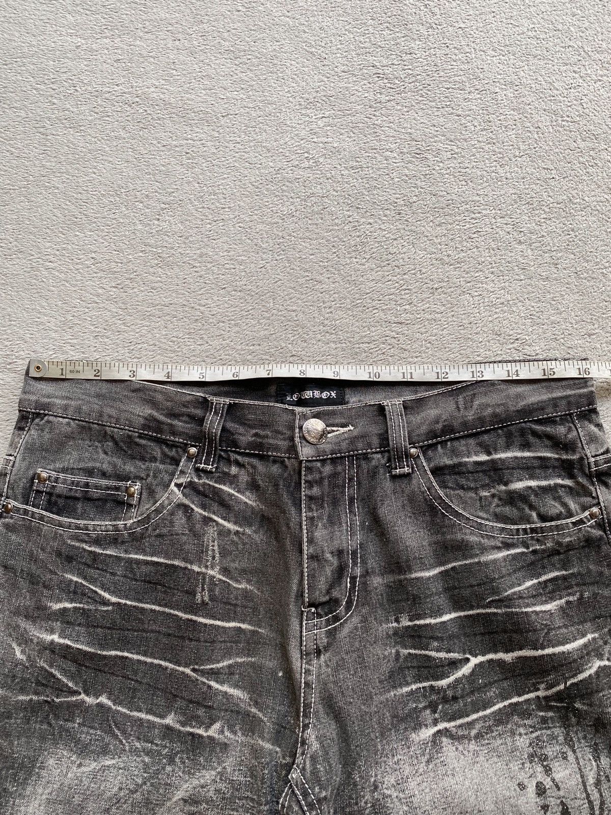 14th Addiction × If Six Was Nine × Japanese Brand Lowbox Distressed Denim Shorts Size US 32 / EU 48 - 9 Thumbnail