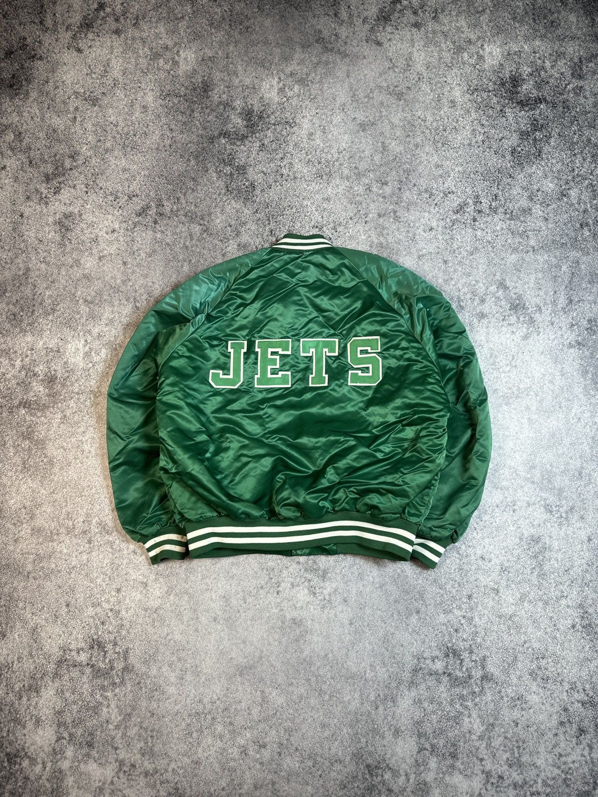 Chalk Line × NFL Vintage Chalk Line New York Jets Logo Back Jacket Bomber L Size US L / EU 52-54 / 3 - 1 Thumbnail
