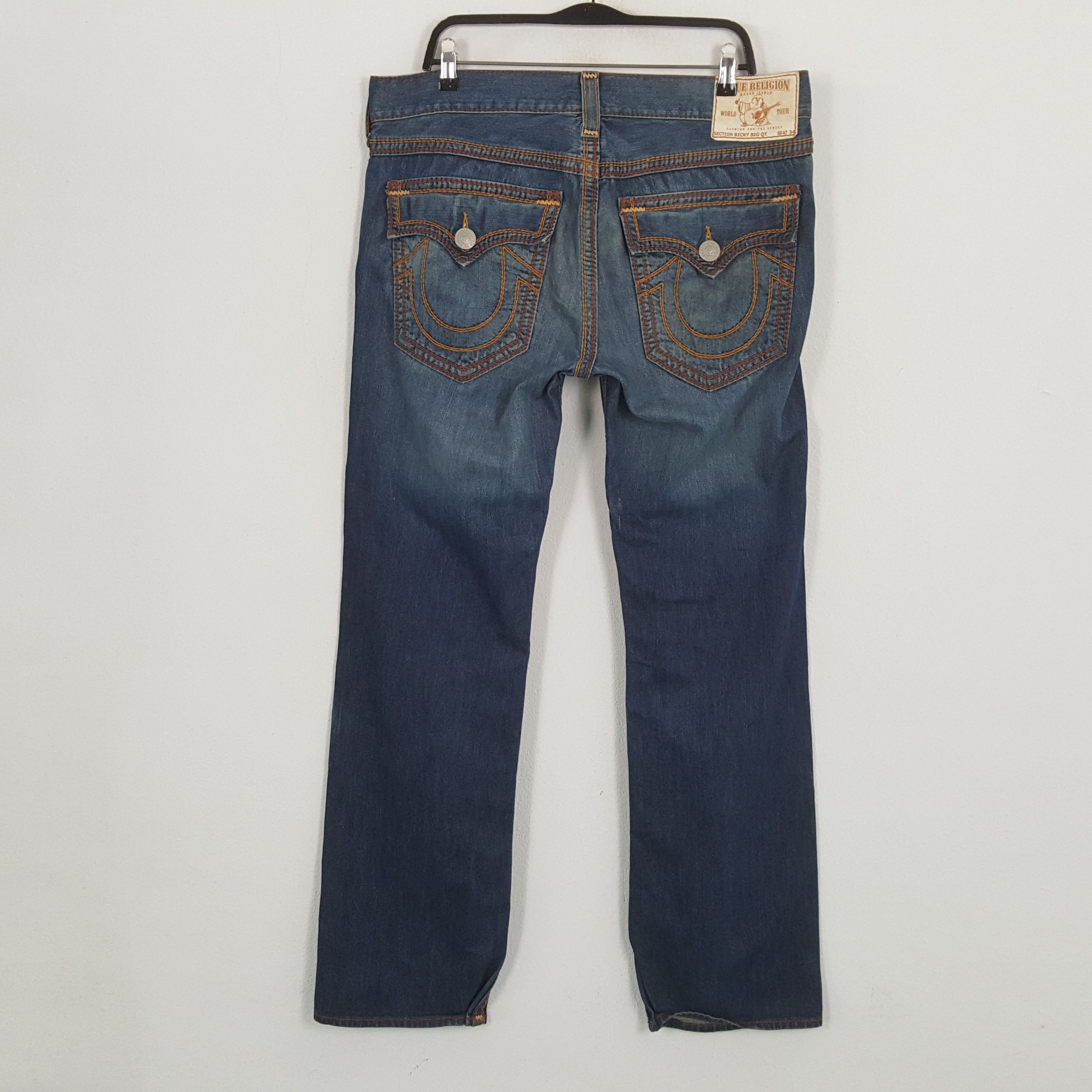 True Religion × Vintage TRUE RELIGION World Tour Streetwear Style Jeans Size US 37 - 1 Thumbnail