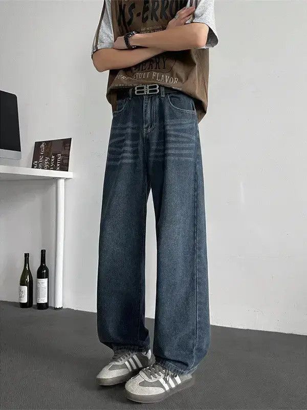 Japanese Brand Retro loose straight leg wide leg jeans Size US 32 / EU 48 - 2 Thumbnail
