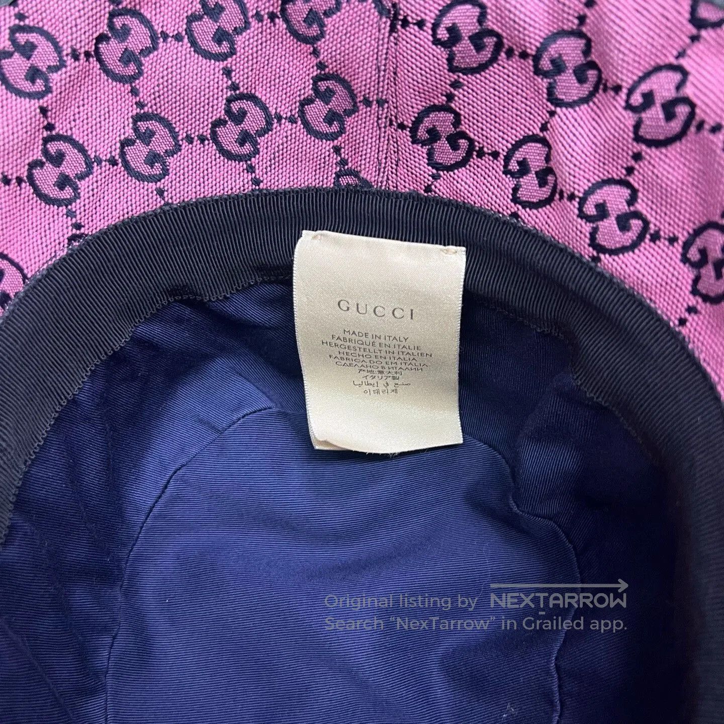 Gucci GUCCI Pink Monogram Logo Bucket Hat. Size ONE SIZE - 4 Thumbnail