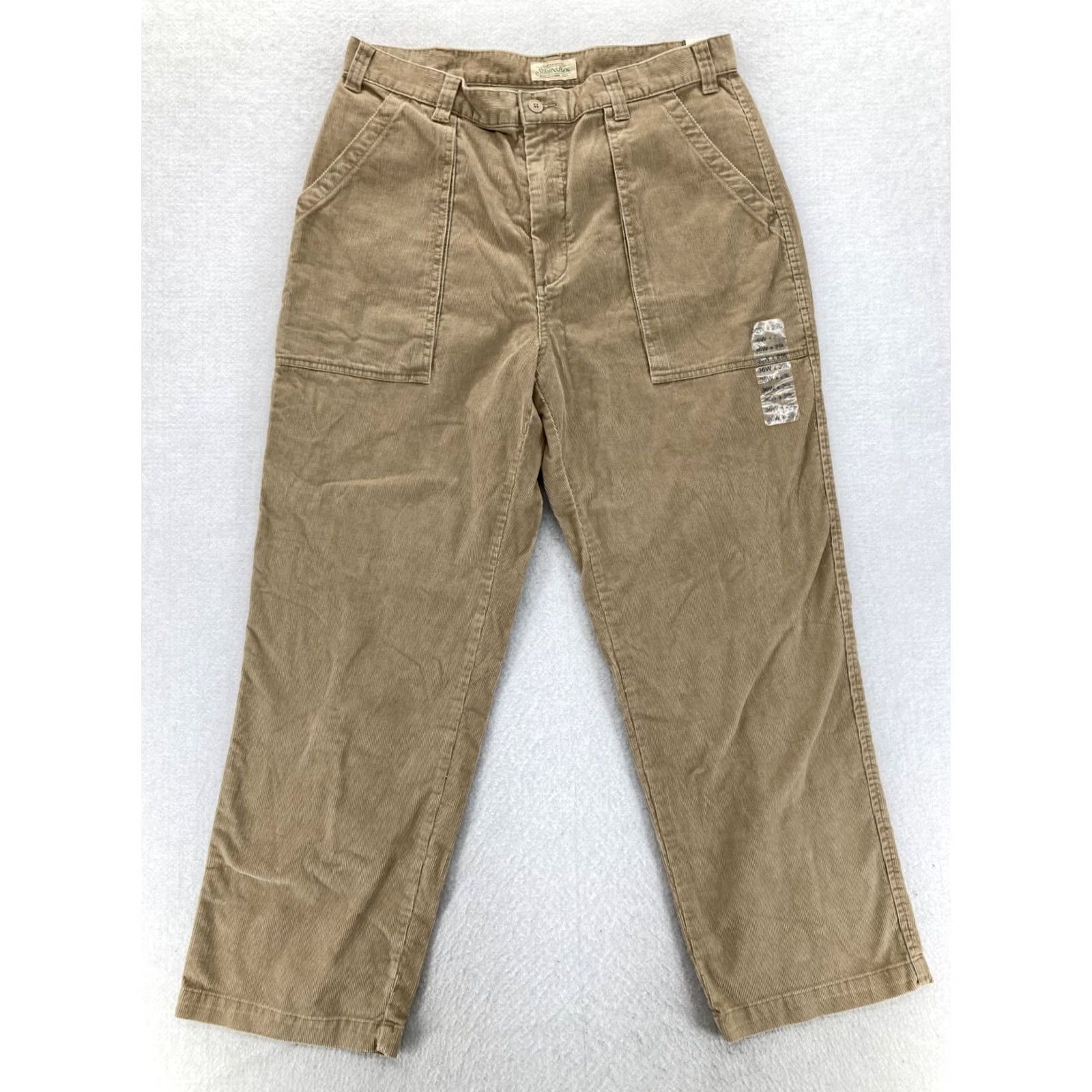 Vintage St Johns Bay Corduroy Pants Mens 36x29 Khaki Beige Straight Leg Mid Rise Casual Size US 36 / EU 52 - 2 Thumbnail