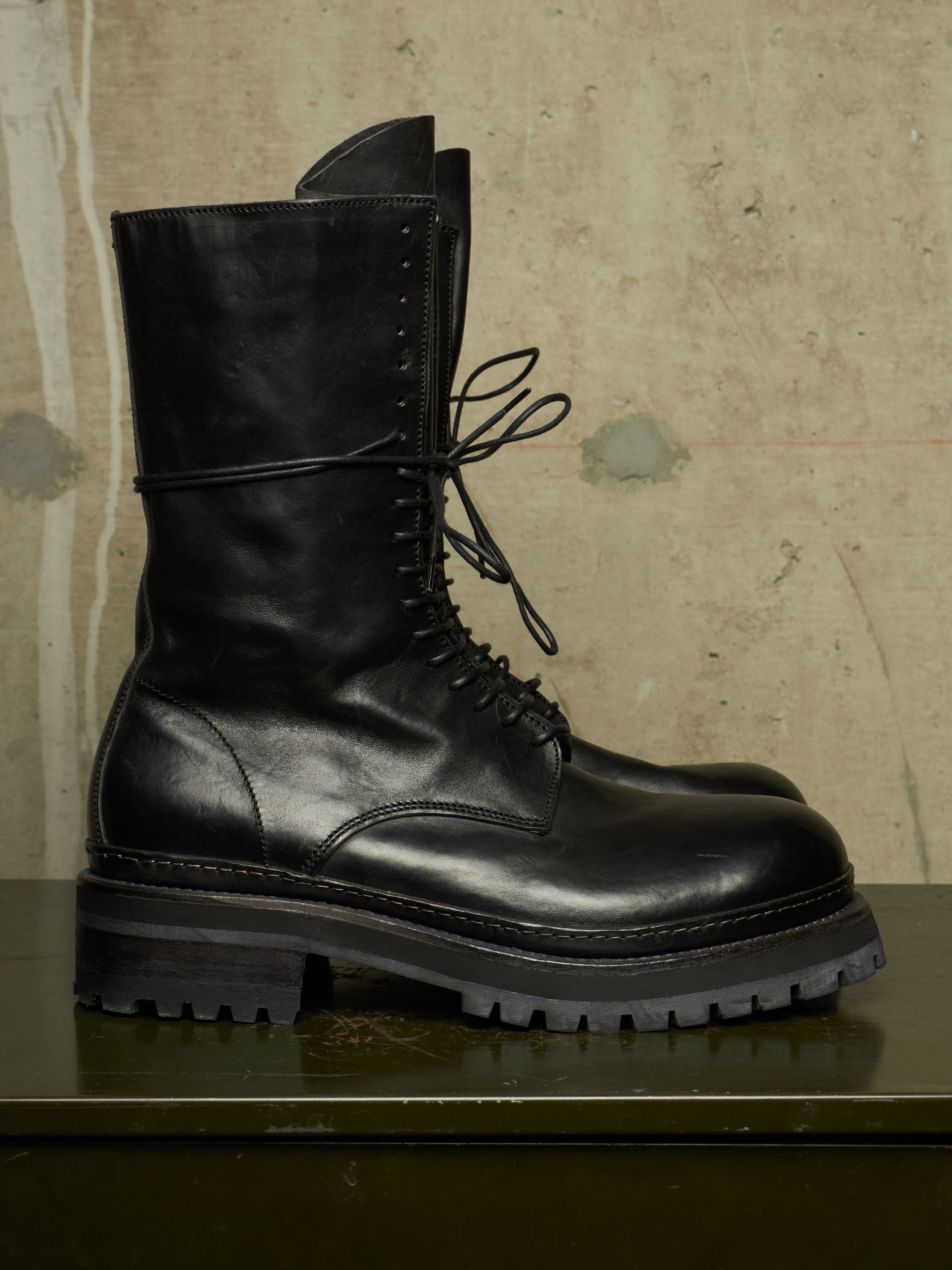 A1923 A1923 AW24 Black Luke Horse Leather Combat Boots Size US 12 / EU 45 - 6 Thumbnail