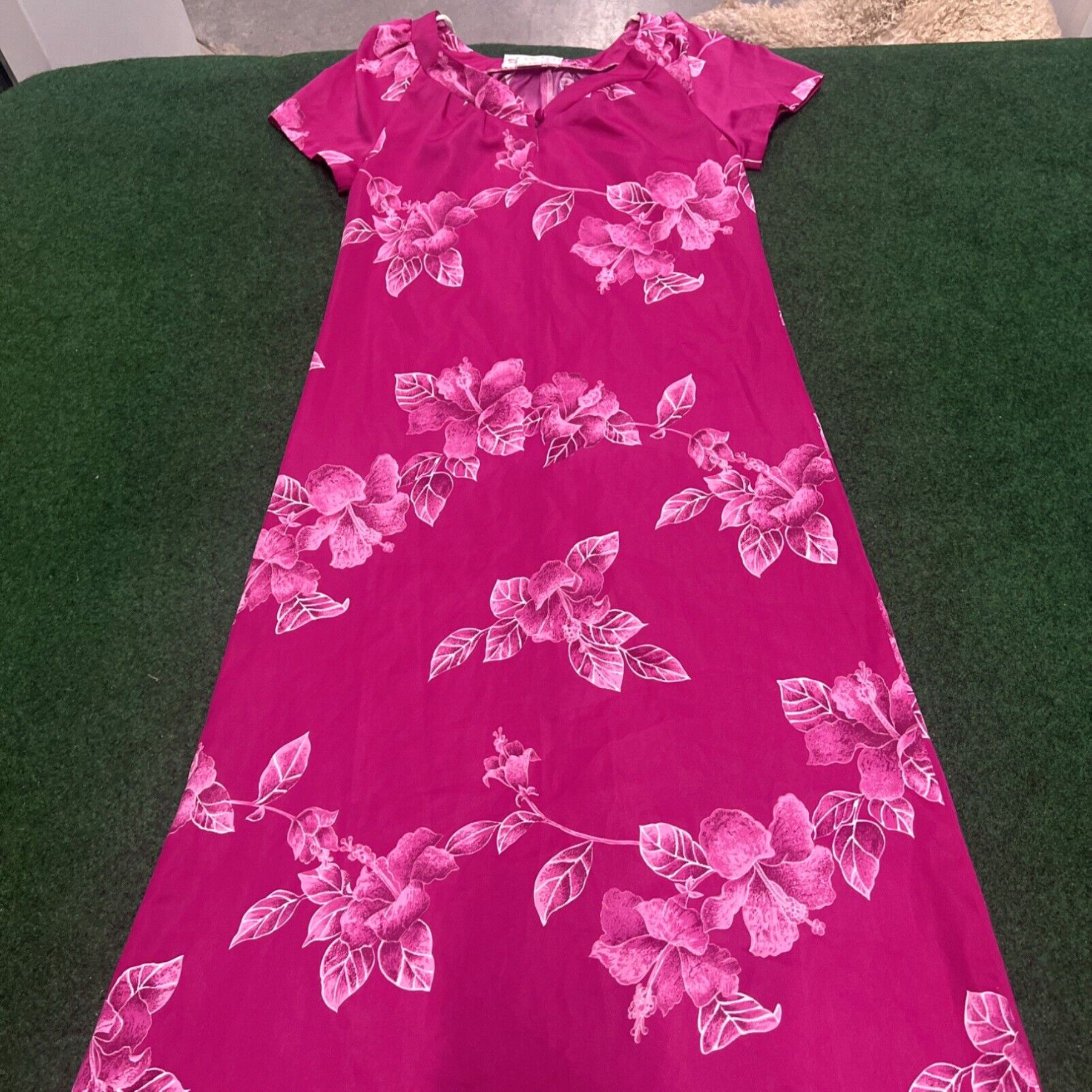 Hilo Hattie Hilo Hattie Dress Womens Large Pink Vintage Hawaiian Midi Floral Mumu Monstera Size L / US 10 / IT 46 - 1 Thumbnail
