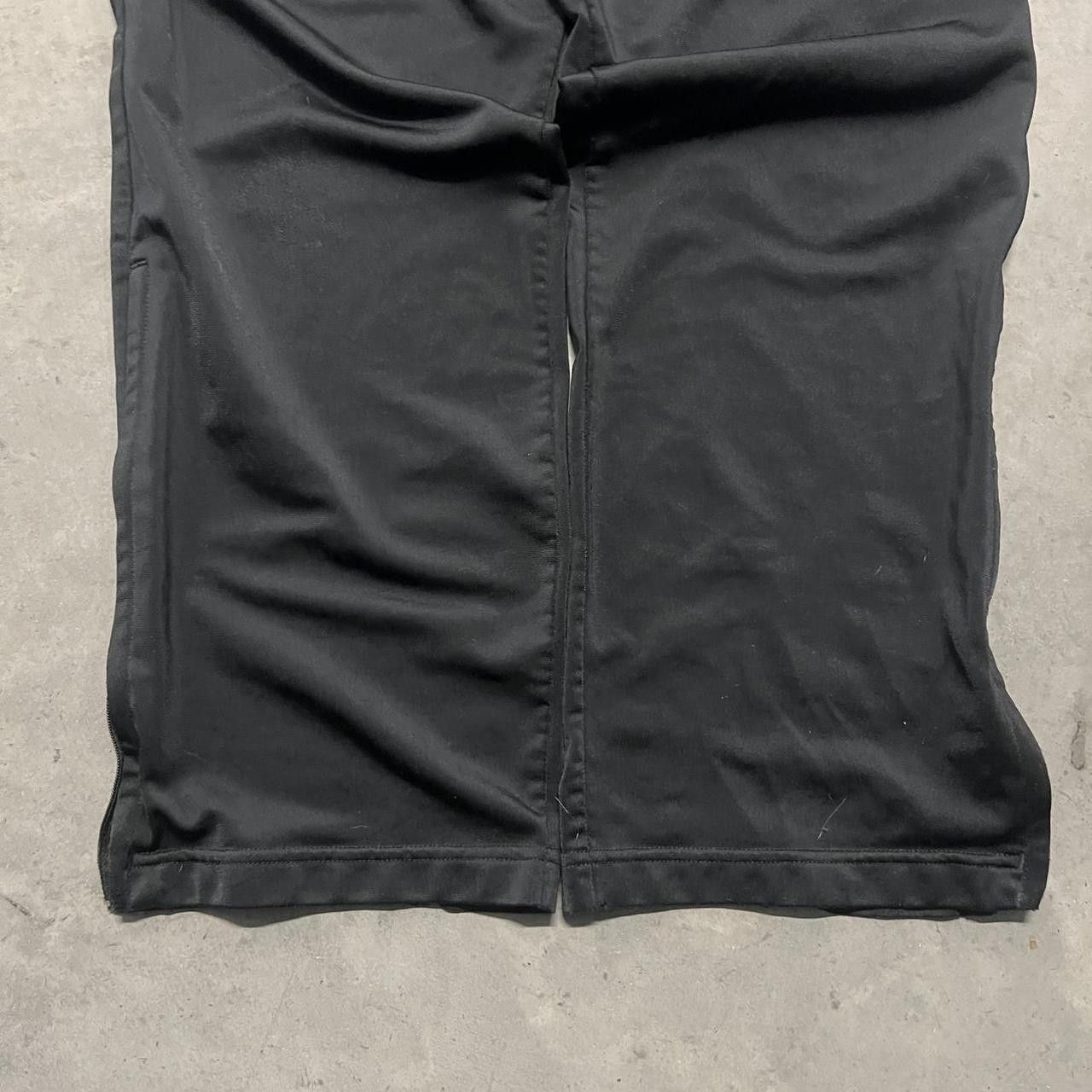 Adidas Vintage Y2K/2000s Adidas Black Storm Soccer Striped Trackpants with adjustable waistband and leg zippers! Size US 34 / EU 50 - 4 Thumbnail
