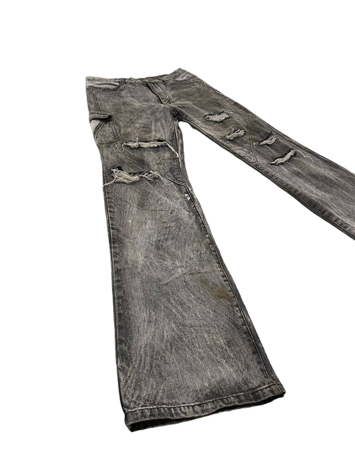 Japanese Brand Flare Jeans Berning Sho Faded Distress Boot Cut 7🟦8 Size US 30 / EU 46 - 1 Thumbnail