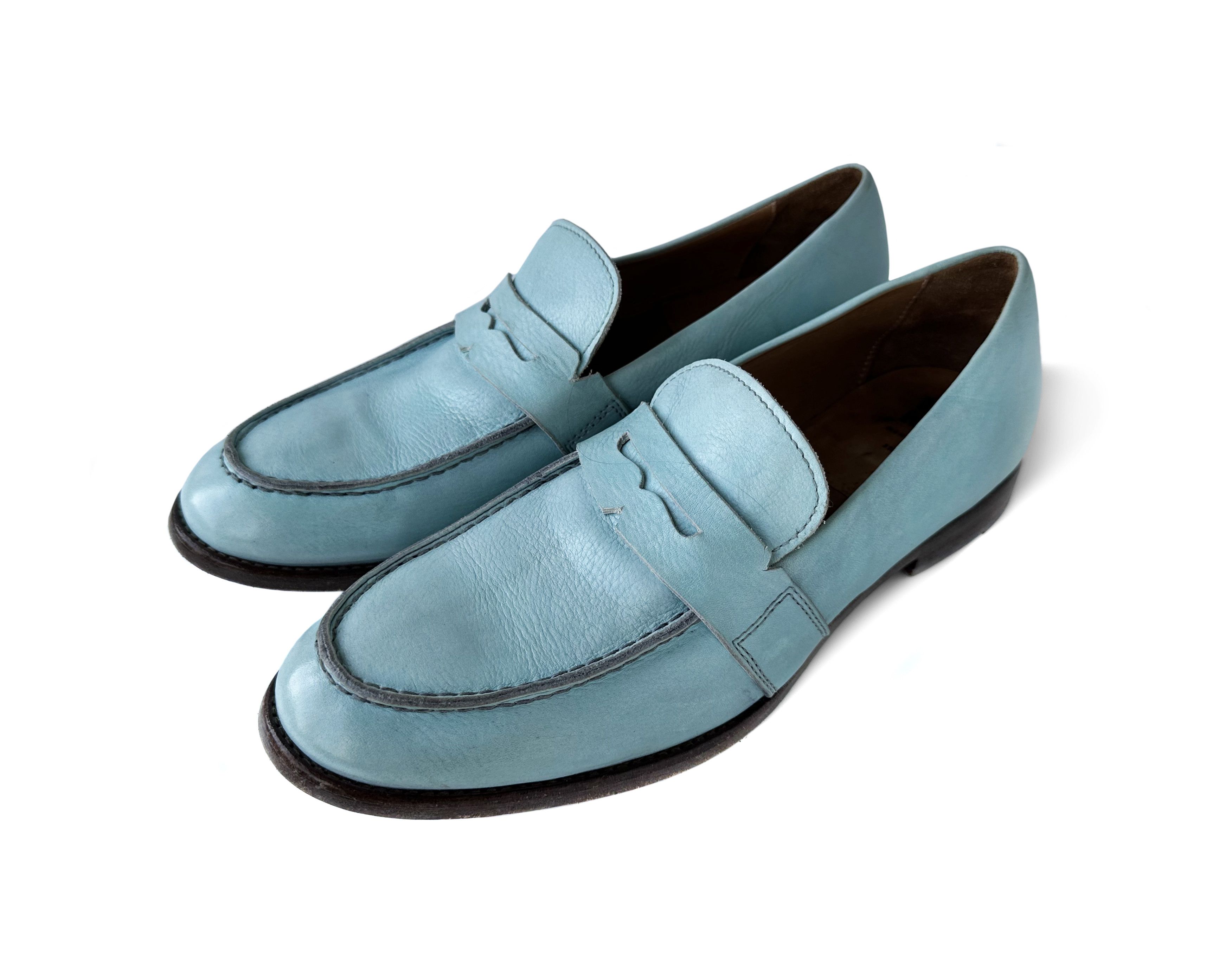 MoMA MOMA baby blue leather penny loafers Size US 8 / EU 41 - 1 Thumbnail
