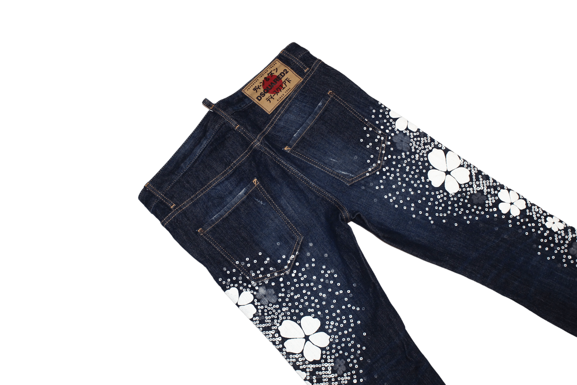 Dsquared2 Dsquared2 Skinny Tapered Floral Japanese Indigo Jeans Size US 32 / EU 48 - 6 Thumbnail